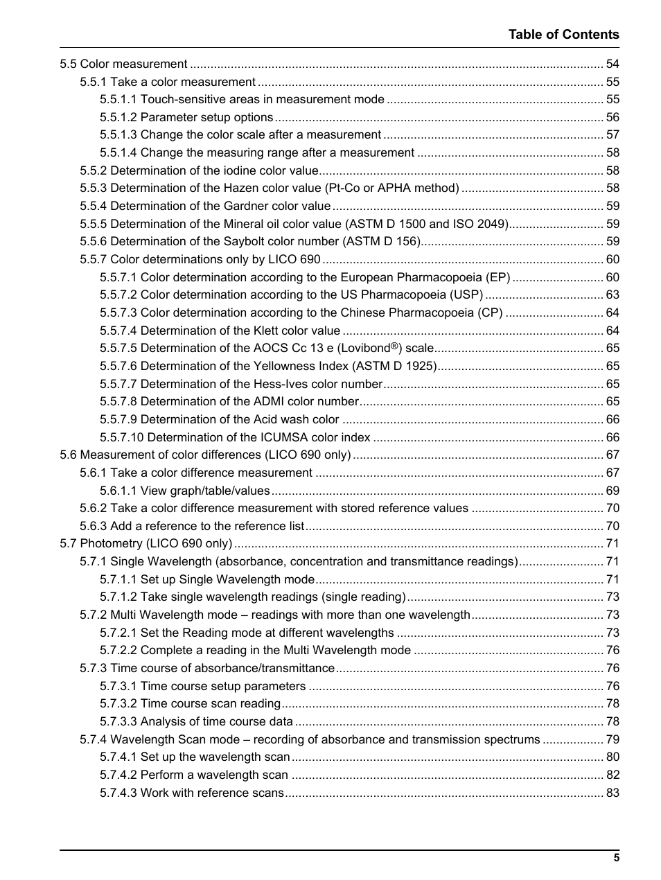 Hach-Lange LICO 690 User Manual User Manual | Page 5 / 114