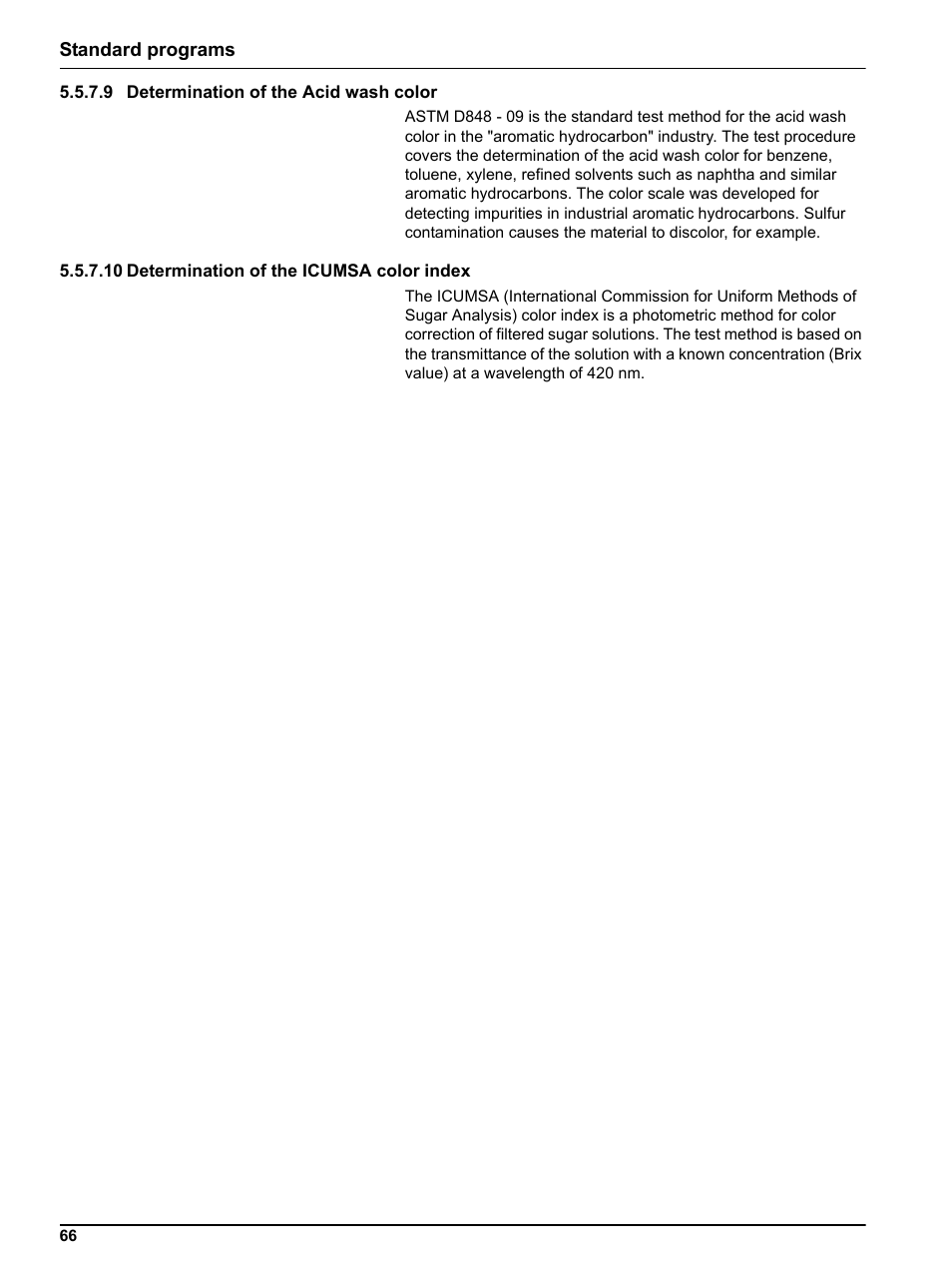 9 determination of the acid wash color, 10 determination of the icumsa color index | Hach-Lange LICO 690 User Manual User Manual | Page 66 / 114