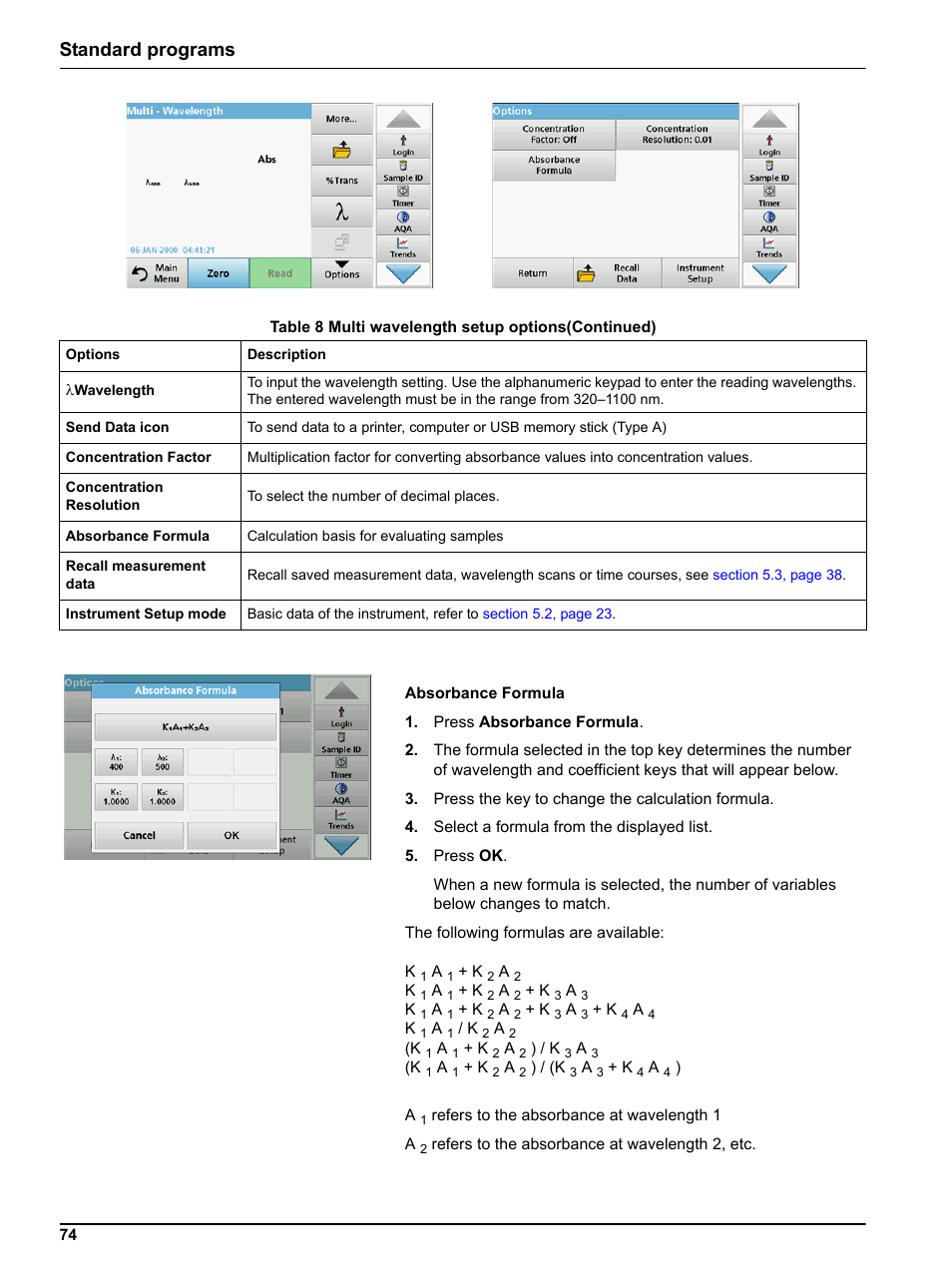Standard programs | Hach-Lange LICO 690 User Manual User Manual | Page 74 / 114