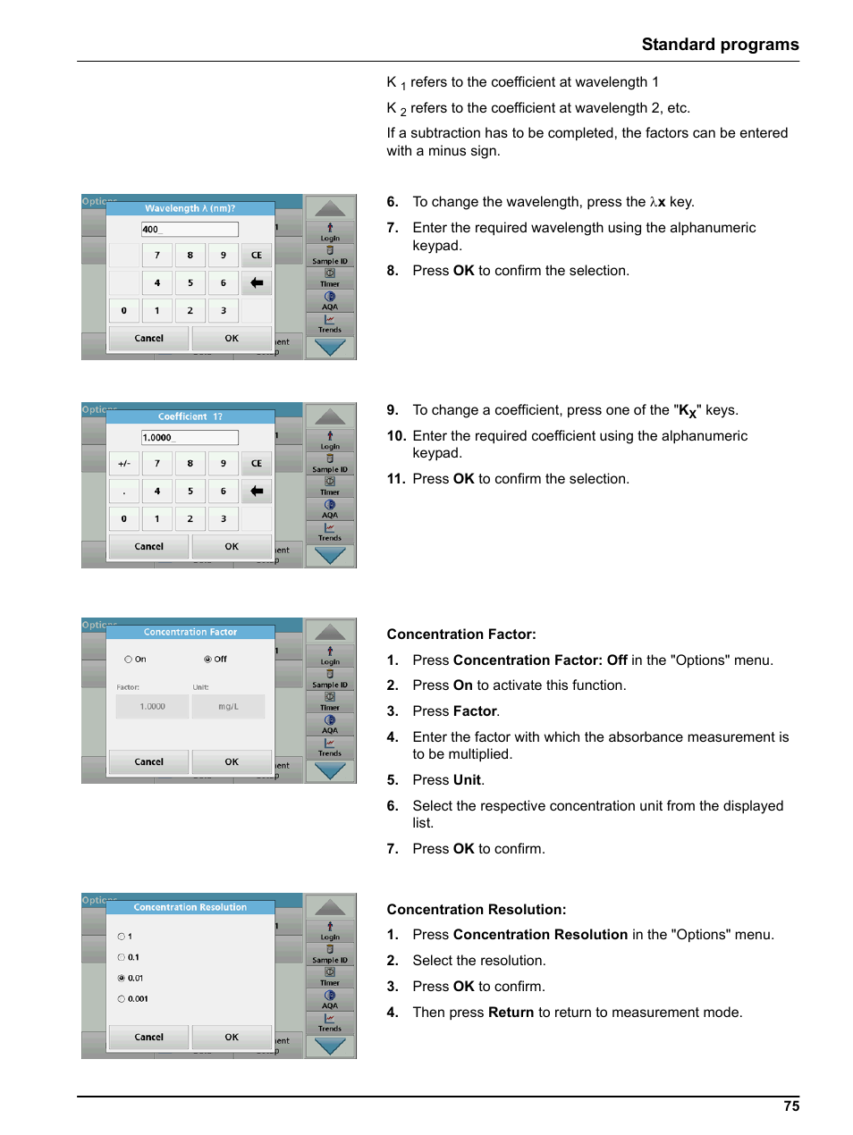 Standard programs | Hach-Lange LICO 690 User Manual User Manual | Page 75 / 114