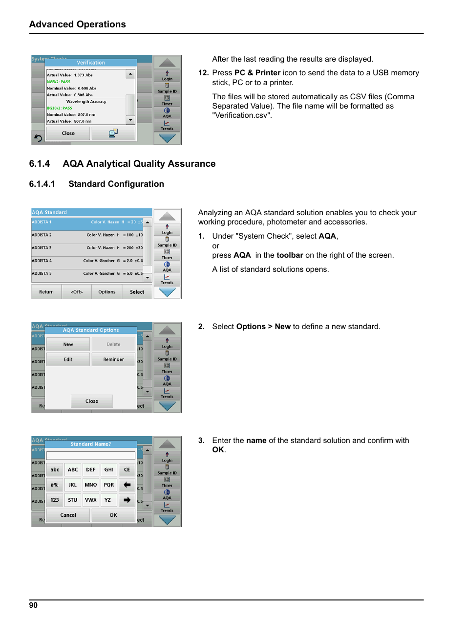 4 aqa analytical quality assurance, 1 standard configuration | Hach-Lange LICO 690 User Manual User Manual | Page 90 / 114