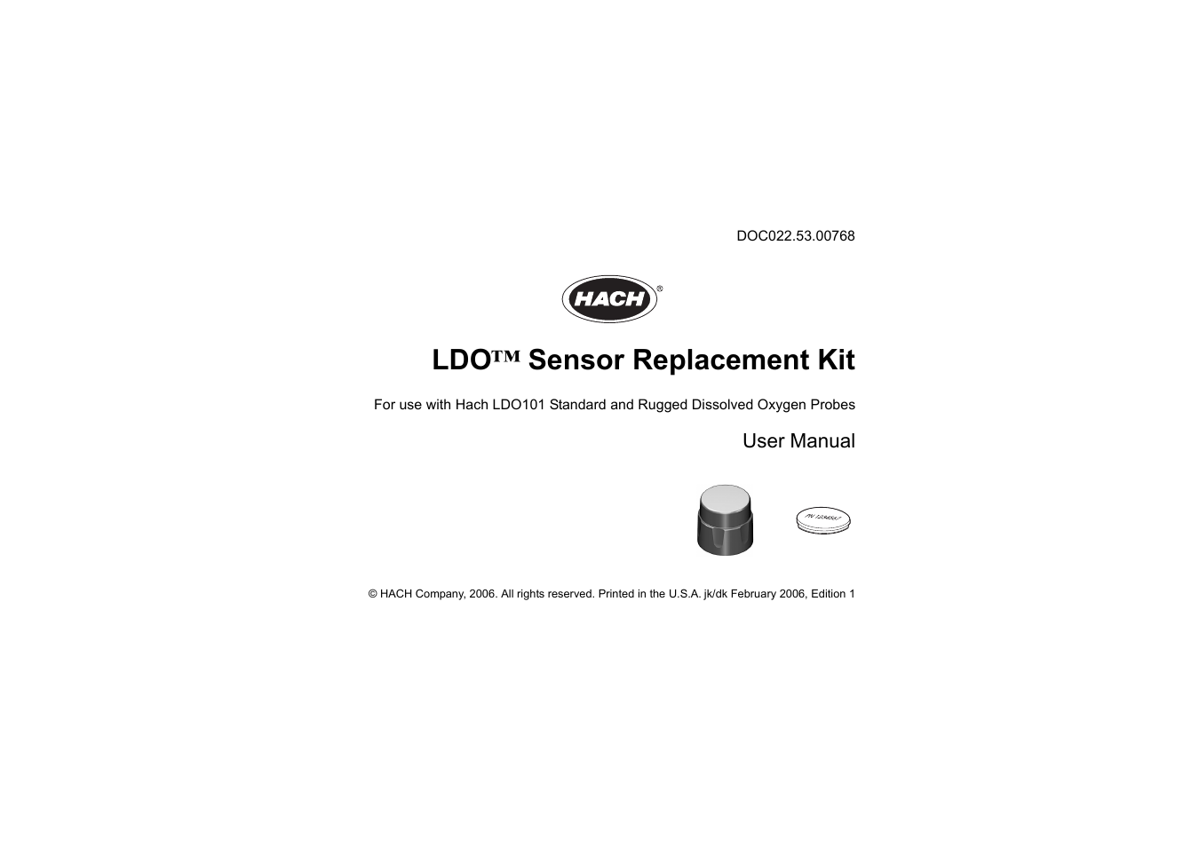 Hach-Lange LDO Sensor Replacement Kit User Manual | 8 pages