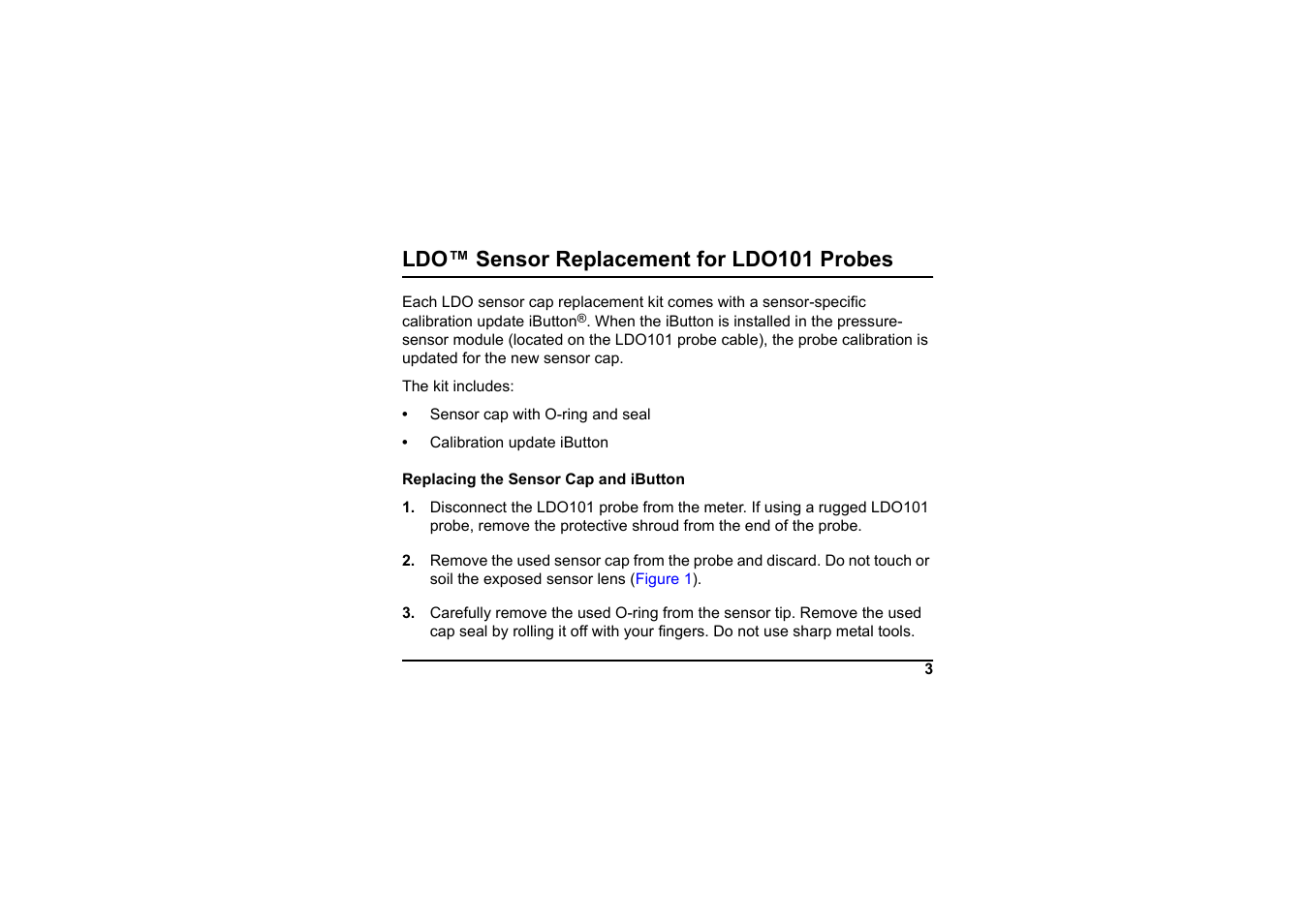 Ldo™ sensor replacement for ldo101 probes | Hach-Lange LDO Sensor Replacement Kit User Manual | Page 3 / 8