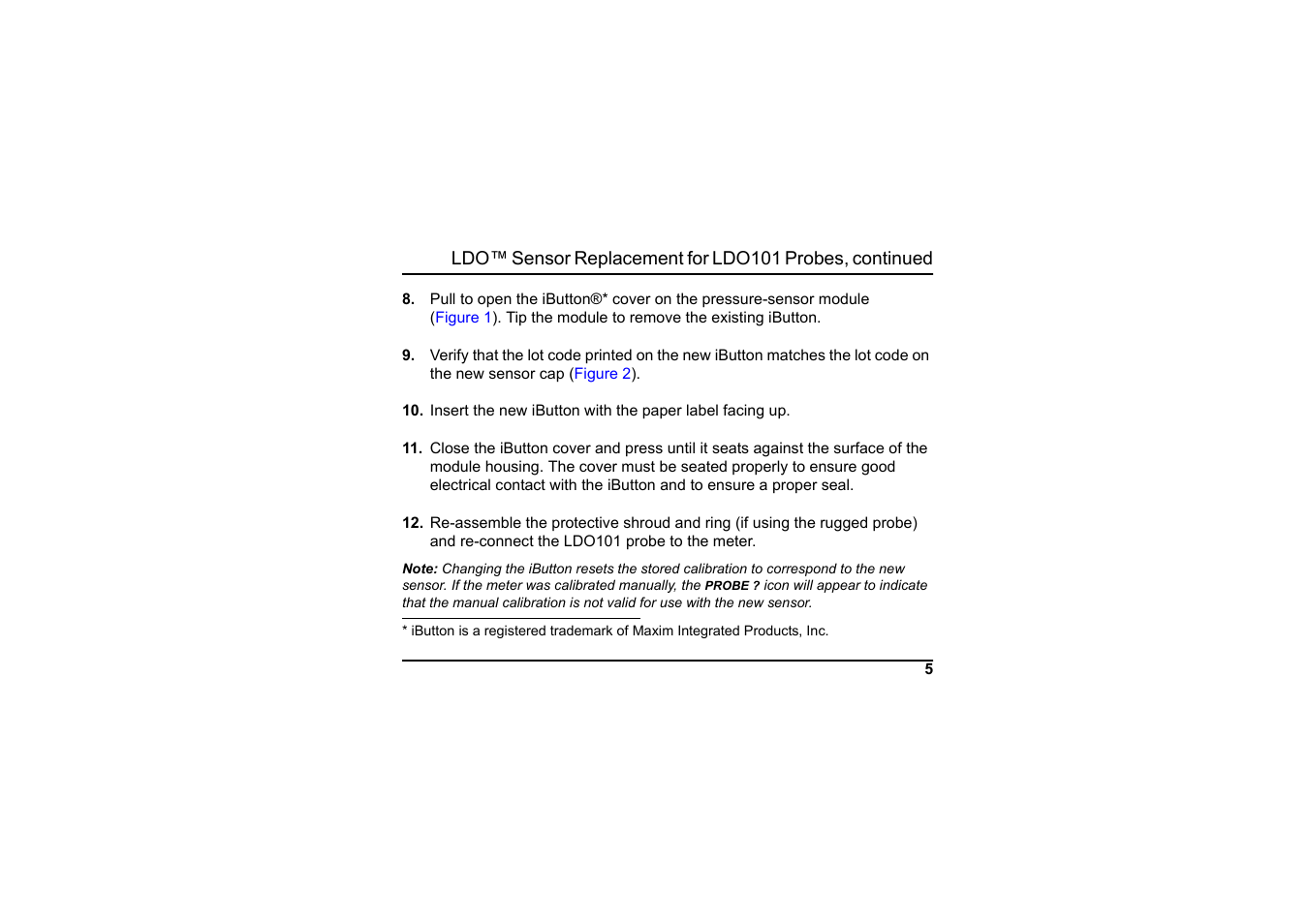 Hach-Lange LDO Sensor Replacement Kit User Manual | Page 5 / 8