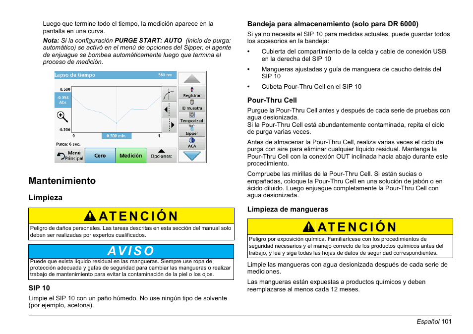 Av i s o, Mantenimiento | Hach-Lange SIP 10 User Manual | Page 101 / 273