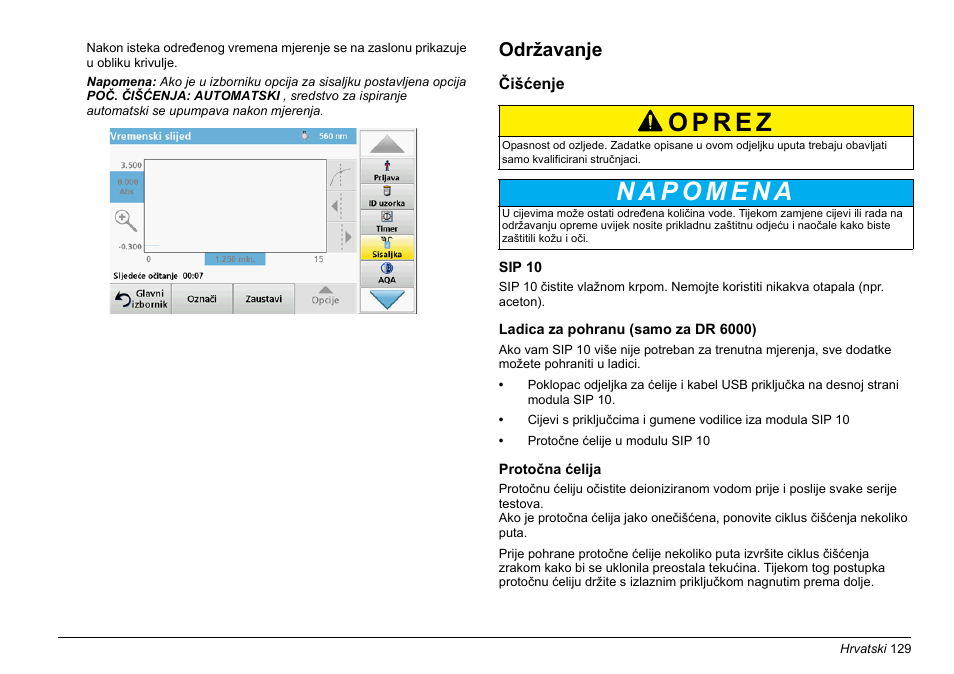 Održavanje | Hach-Lange SIP 10 User Manual | Page 129 / 273