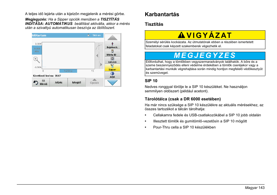 Karbantartás | Hach-Lange SIP 10 User Manual | Page 143 / 273