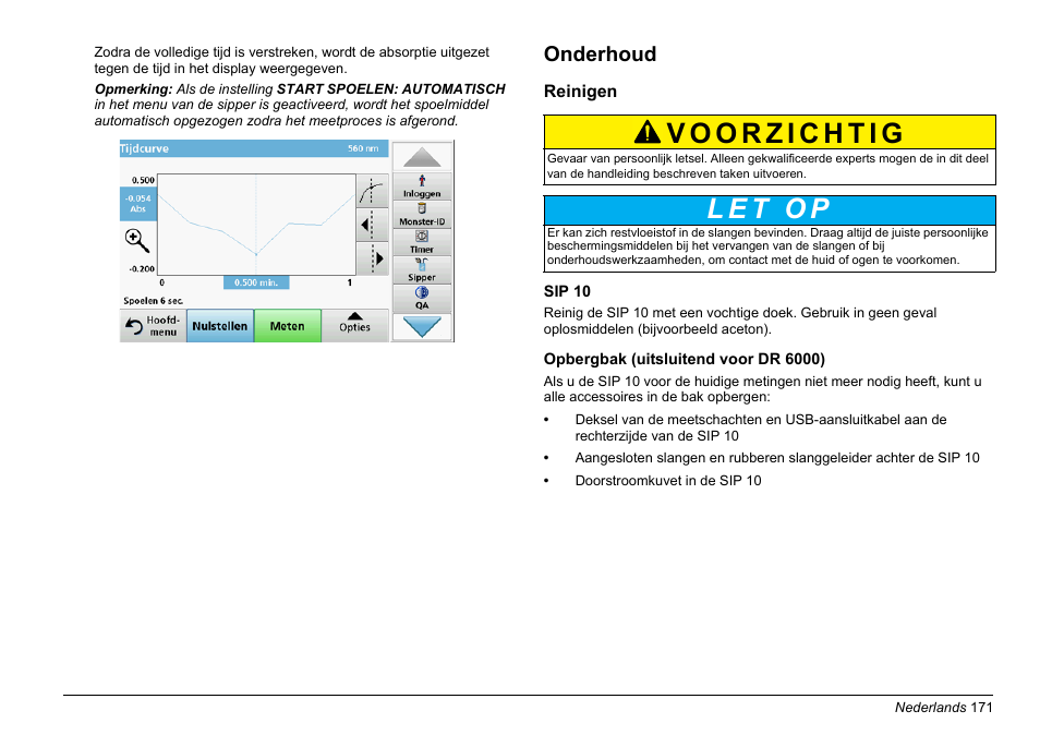 Onderhoud | Hach-Lange SIP 10 User Manual | Page 171 / 273