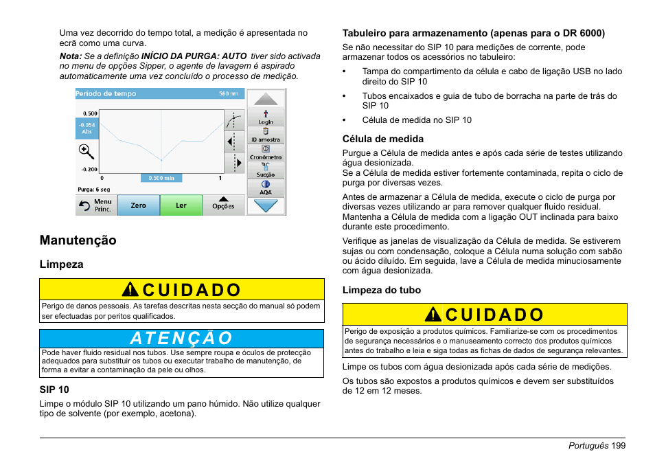 Manutenção | Hach-Lange SIP 10 User Manual | Page 199 / 273