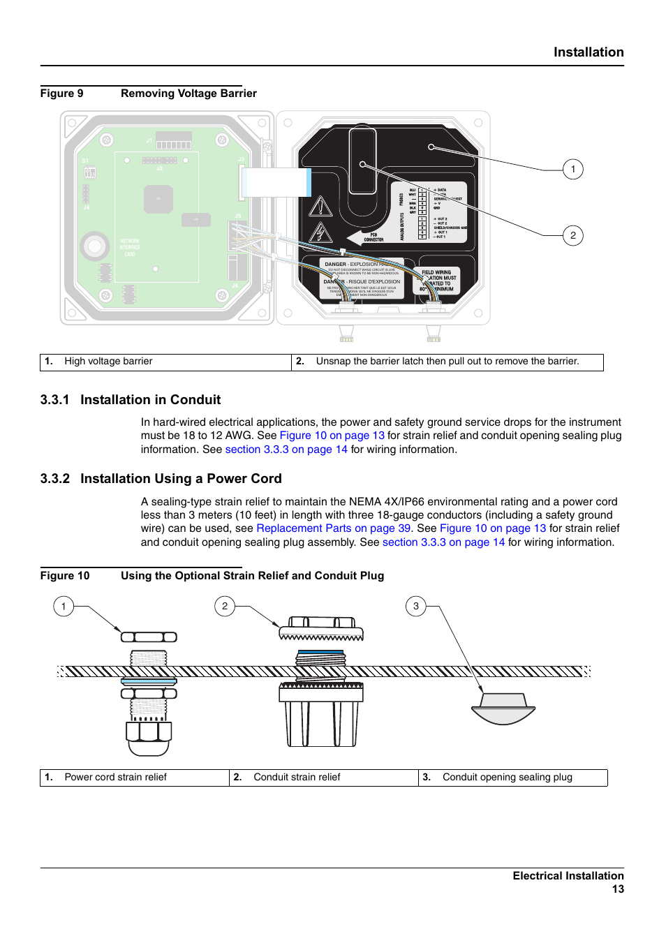 Installation, 1 installation in conduit, 2 installation using a power cord | Hach-Lange SC 100 User Manual | Page 17 / 58