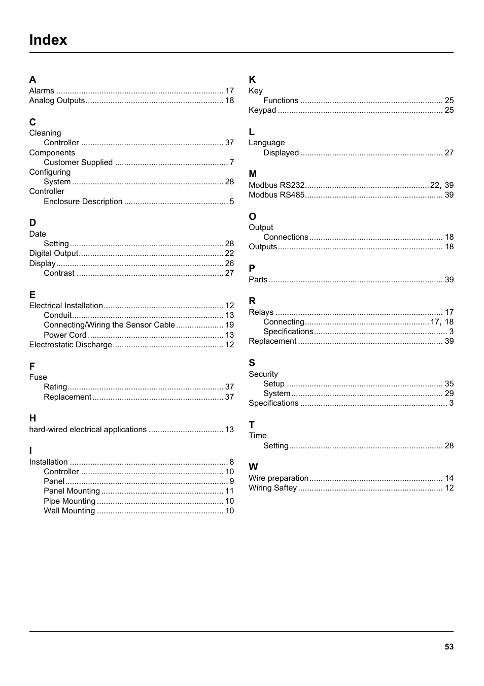 Index | Hach-Lange SC 100 User Manual | Page 57 / 58