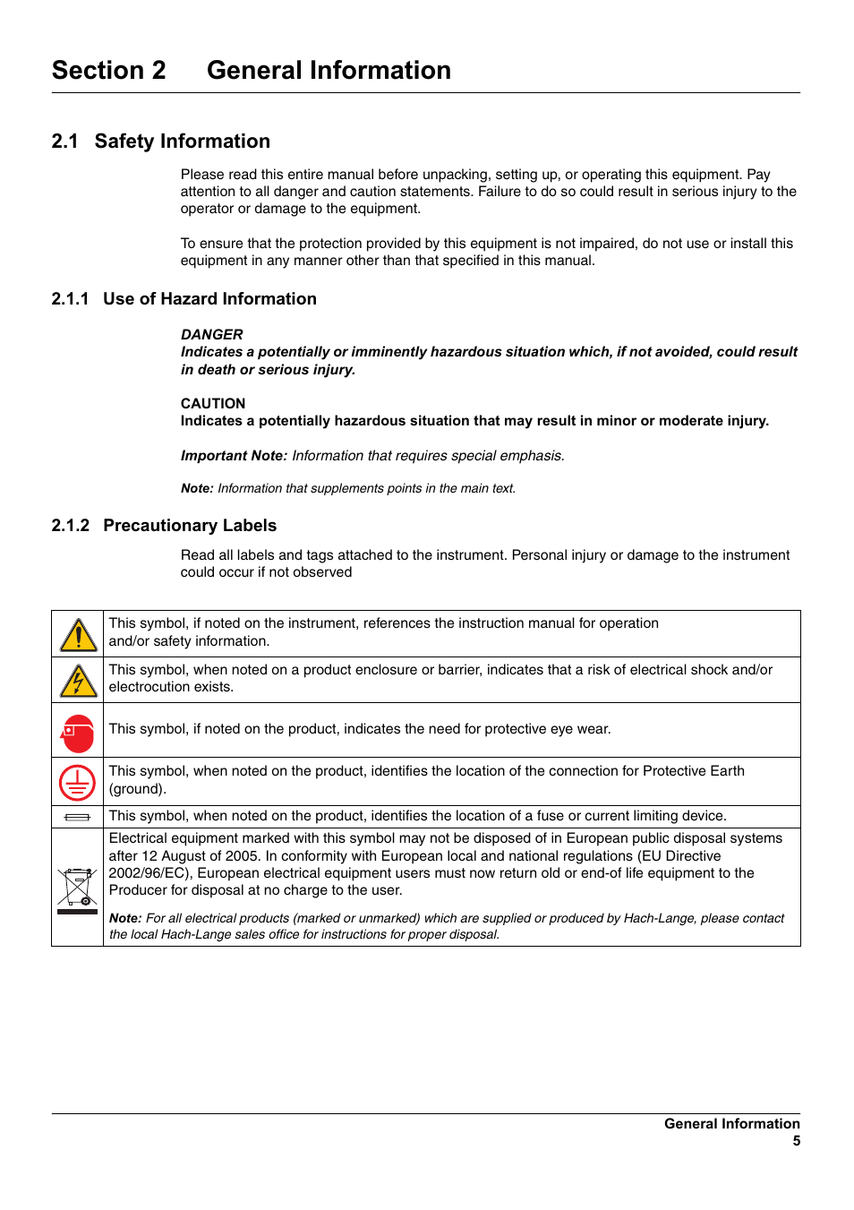 1 safety information | Hach-Lange SC 100 User Manual | Page 9 / 58