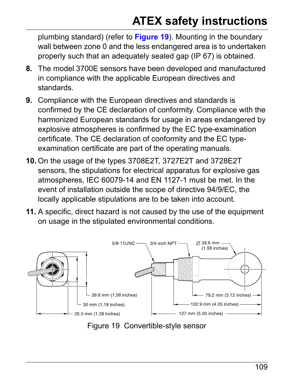 Atex safety instructions | Hach-Lange SI792(x) E HACH GLI 3700 series SI792(x) T 7MA2200 and 8398 series User Manual User Manual | Page 111 / 116