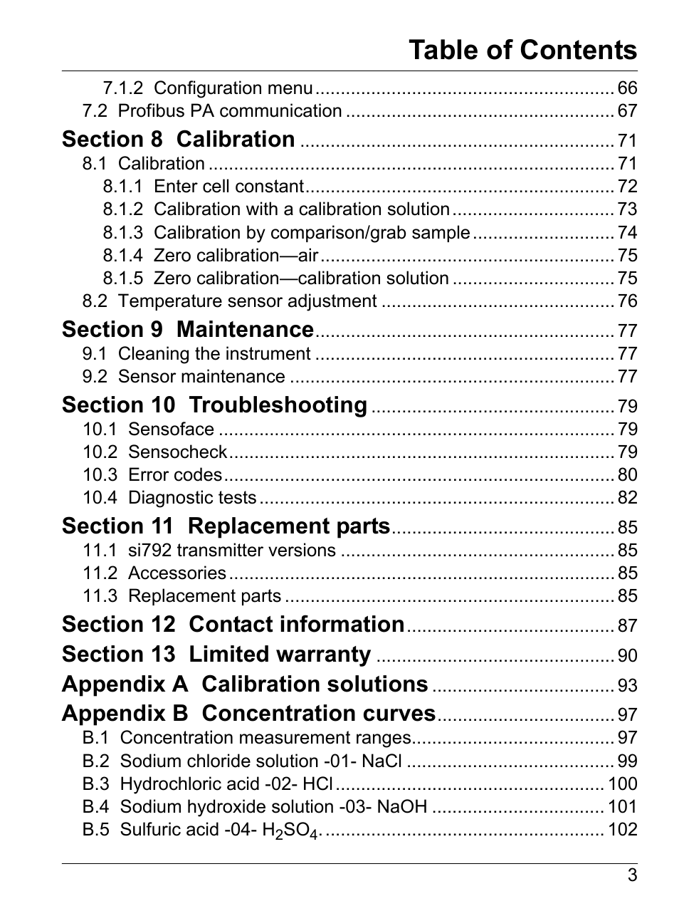 Hach-Lange SI792(x) E HACH GLI 3700 series SI792(x) T 7MA2200 and 8398 series User Manual User Manual | Page 5 / 116