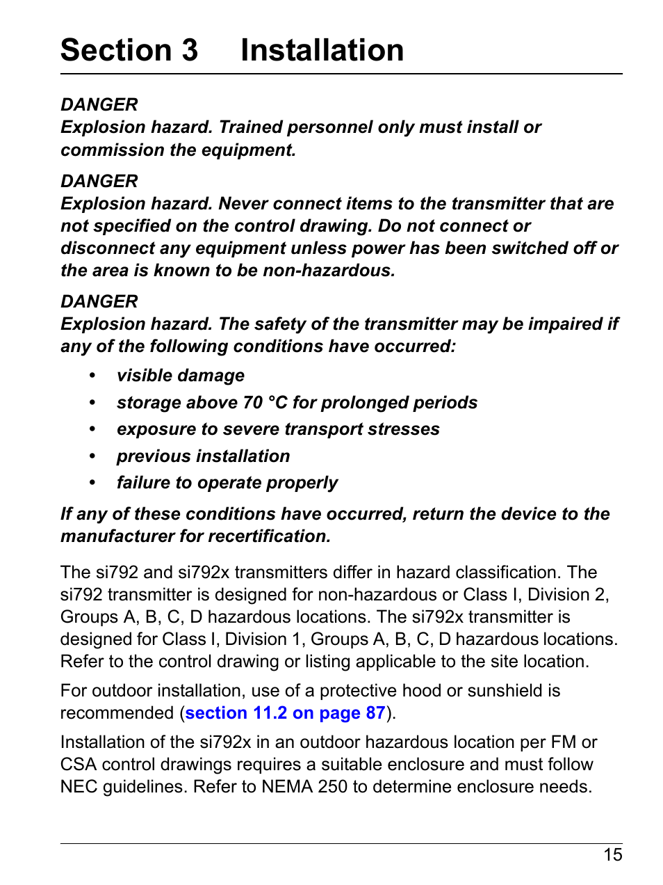 Section 3 installation | Hach-Lange SI792 D, SI792x D, SI792x D-FF, SI792x D-PA User Manual User Manual | Page 17 / 98