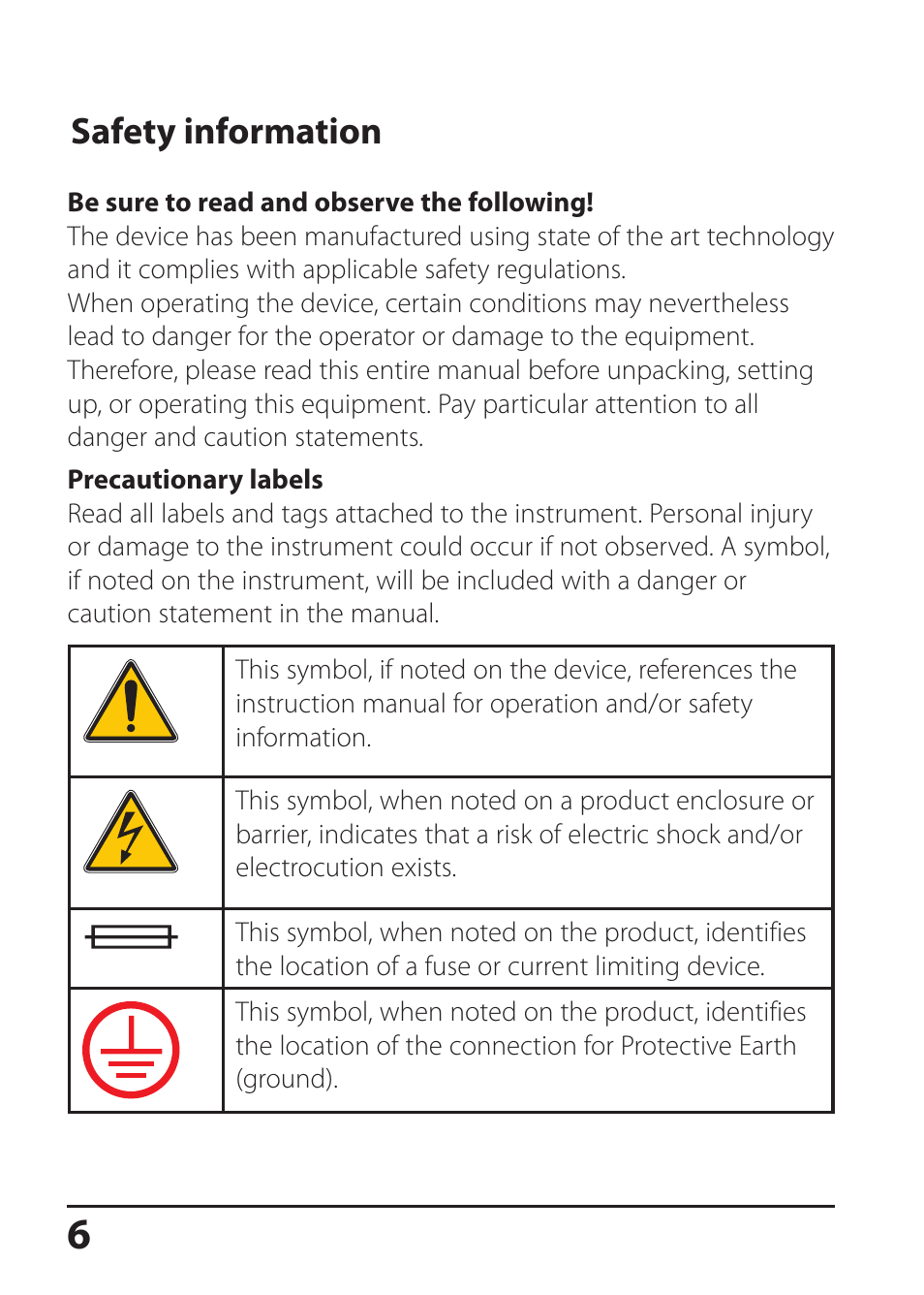 Safety information | Hach-Lange SI794 D tr User Manual User Manual | Page 6 / 108