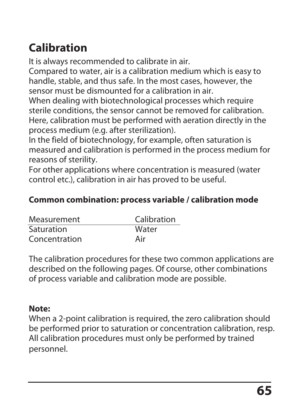 Calibration | Hach-Lange SI794 D tr User Manual User Manual | Page 65 / 108