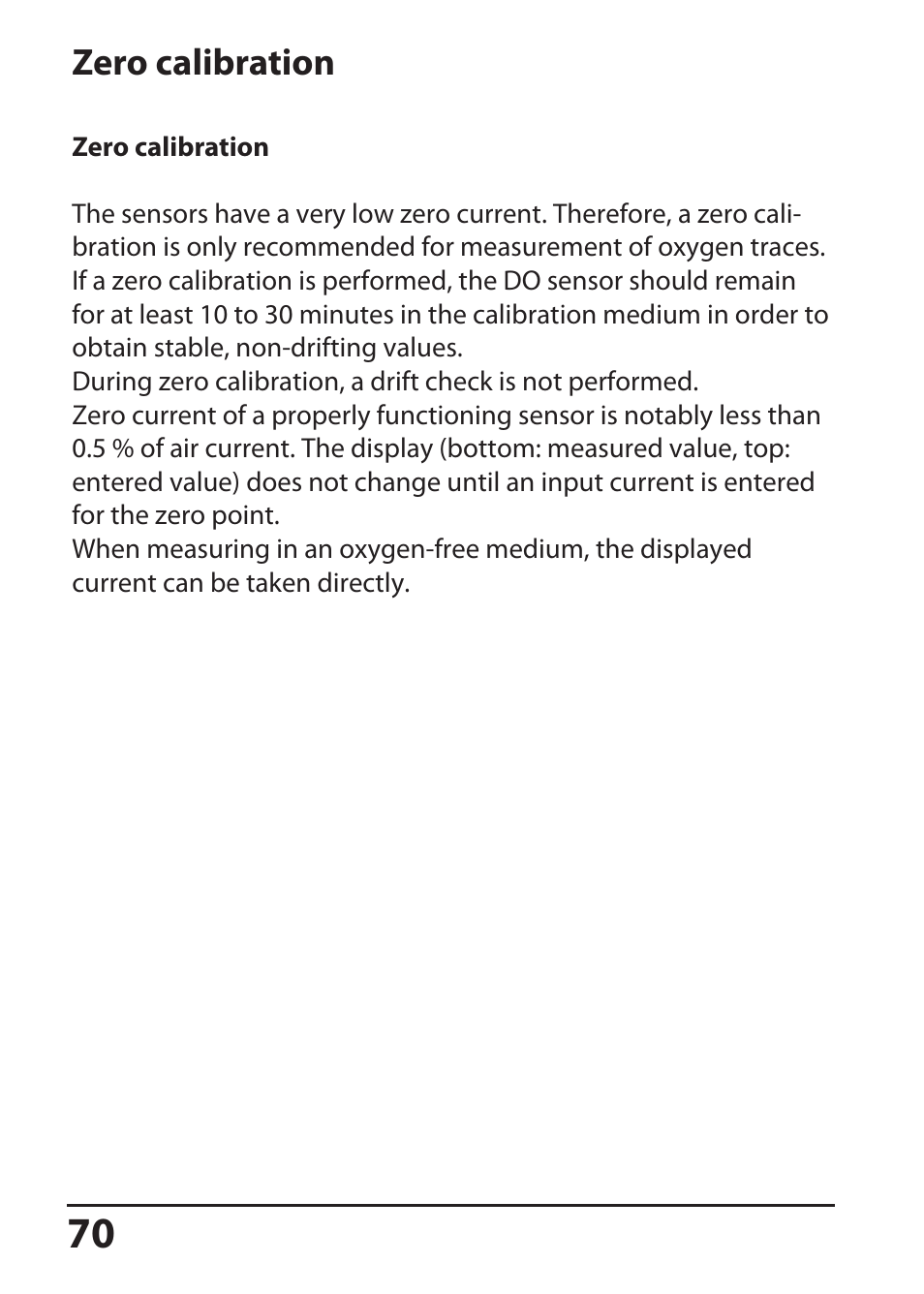 Zero calibration | Hach-Lange SI794 D tr User Manual User Manual | Page 70 / 108