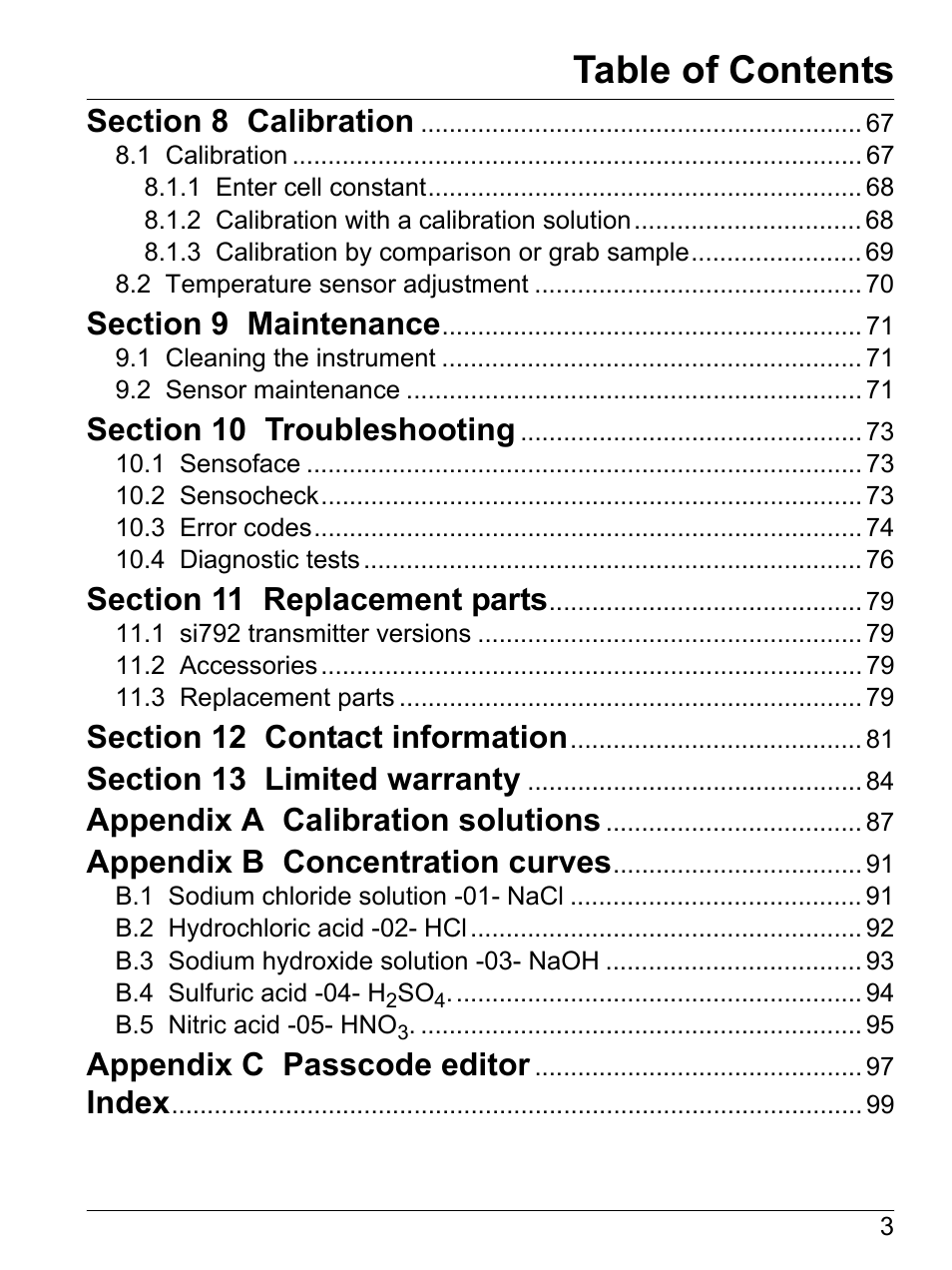 Hach-Lange SI792 C, SI792x C, SI792x C-FF, SI792x C-PA User Manual User Manual | Page 5 / 104