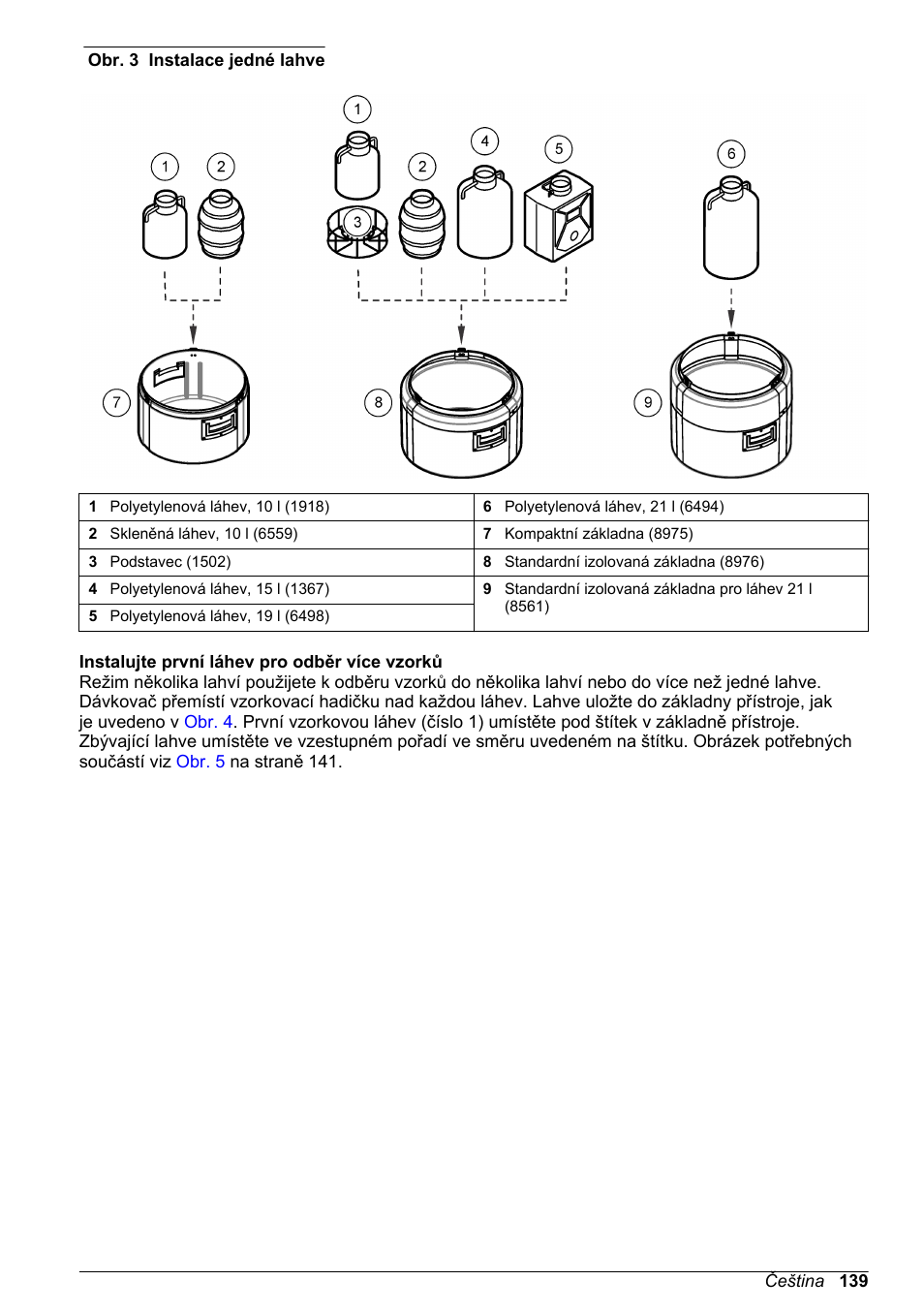 Instalujte první láhev pro odběr více vzorků, Obr. 3 | Hach-Lange SD900 Basic User Manual User Manual | Page 139 / 390