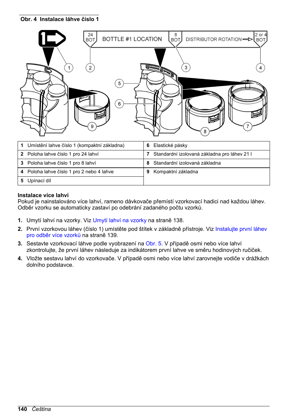 Instalace více lahví | Hach-Lange SD900 Basic User Manual User Manual | Page 140 / 390