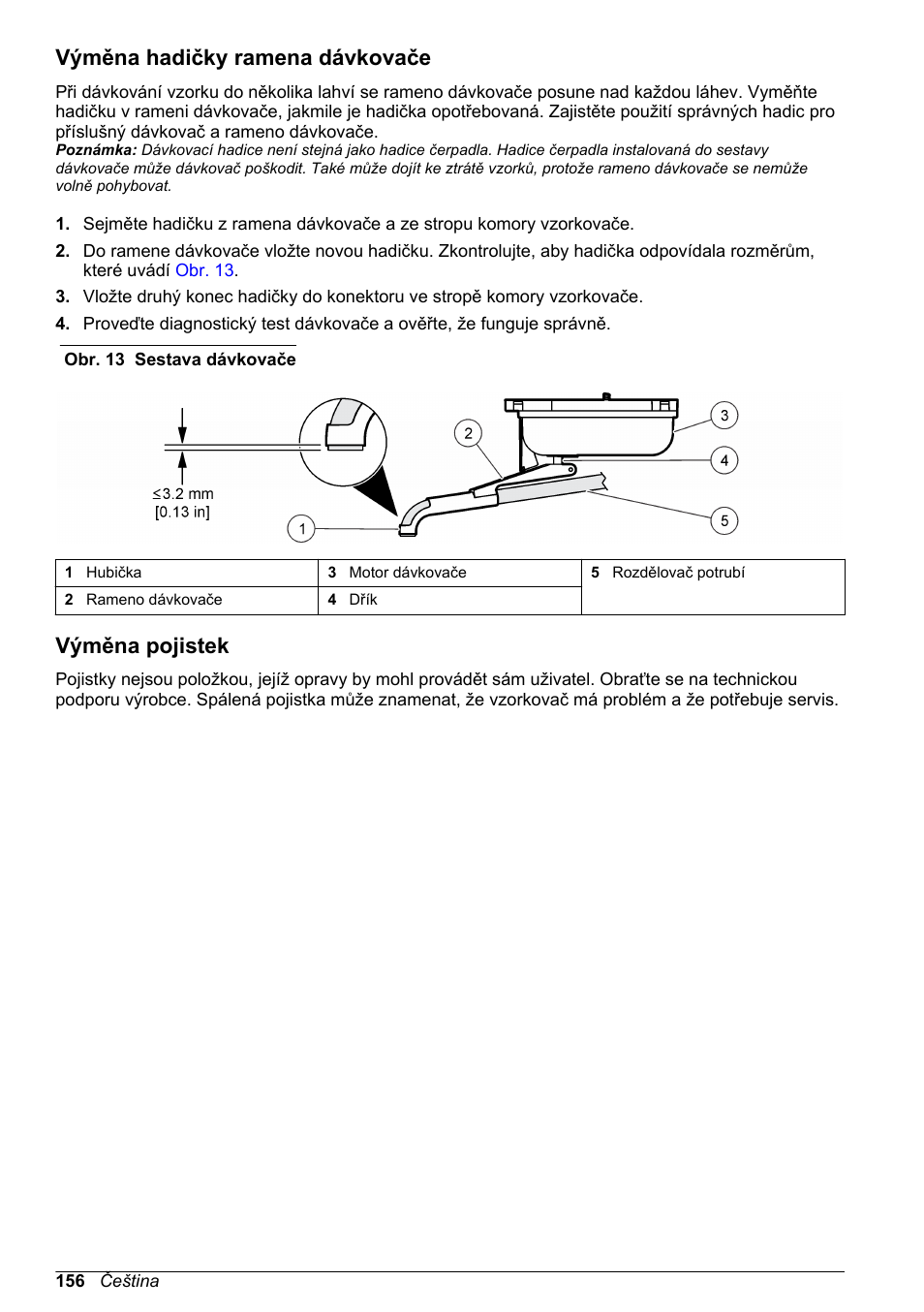 Výměna hadičky ramena dávkovače, Výměna pojistek | Hach-Lange SD900 Basic User Manual User Manual | Page 156 / 390