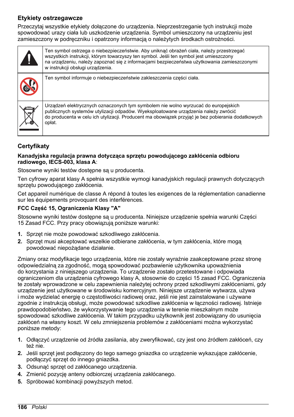 Etykiety ostrzegawcze, Certyfikaty | Hach-Lange SD900 Basic User Manual User Manual | Page 186 / 390