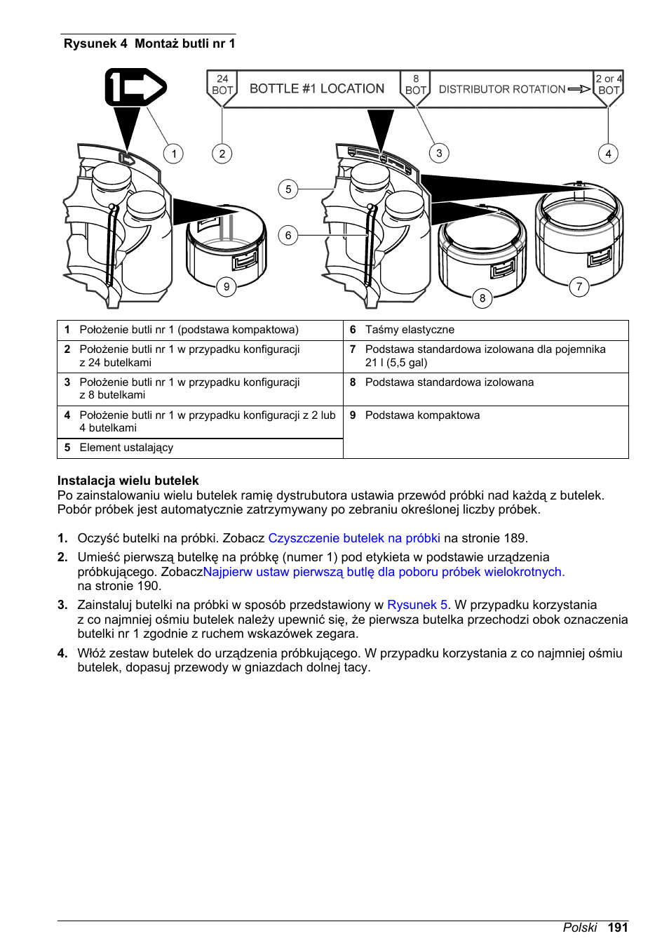 Instalacja wielu butelek, Rysunek 4 | Hach-Lange SD900 Basic User Manual User Manual | Page 191 / 390