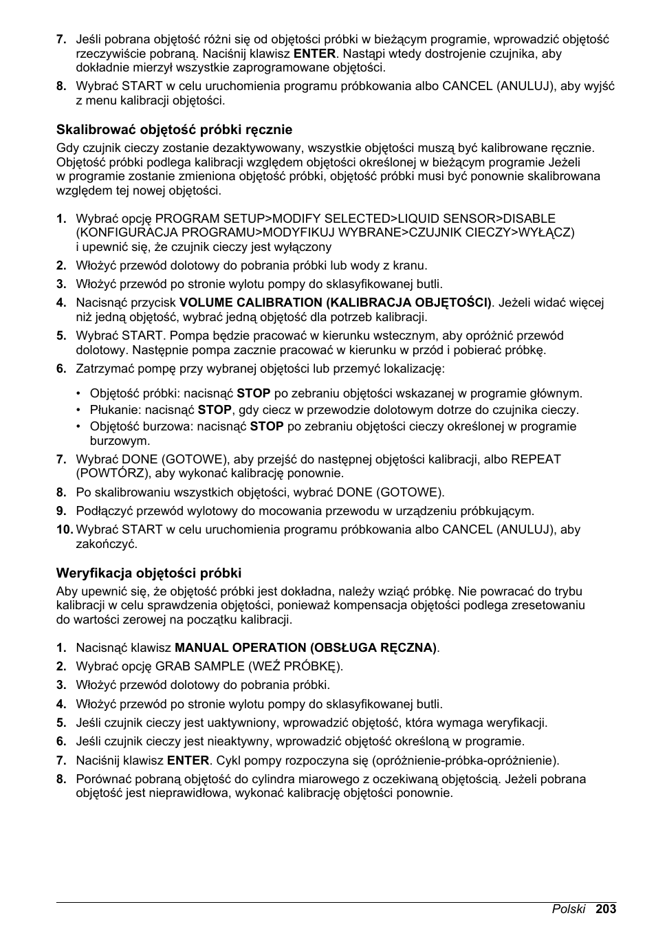 Skalibrować objętość próbki ręcznie, Weryfikacja objętości próbki | Hach-Lange SD900 Basic User Manual User Manual | Page 203 / 390