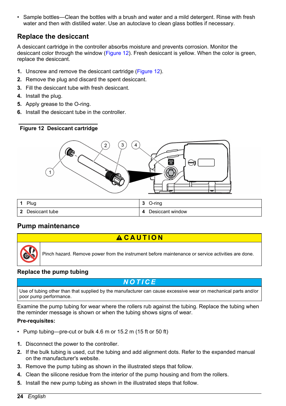 Replace the desiccant, Pump maintenance, Replace the pump tubing | Hach-Lange SD900 Basic User Manual User Manual | Page 24 / 390