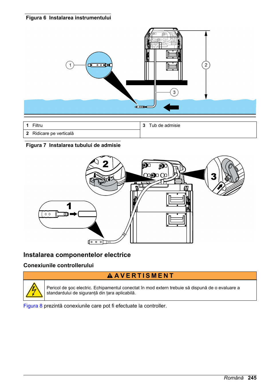 Instalarea componentelor electrice, Conexiunile controllerului, Figura 6 | Consultaţi, Figura 7 | Hach-Lange SD900 Basic User Manual User Manual | Page 245 / 390