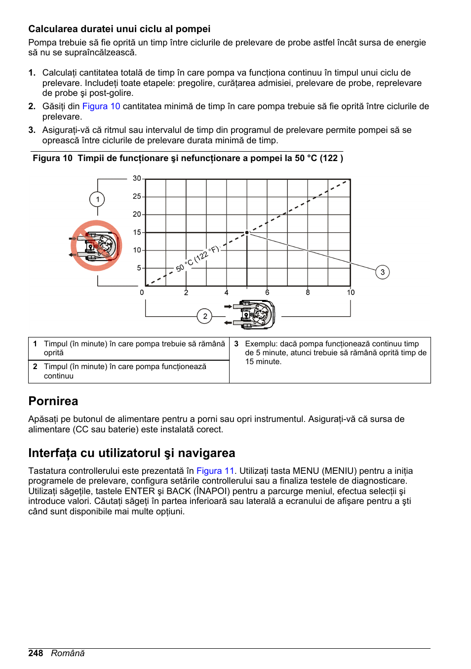 Calcularea duratei unui ciclu al pompei, Pornirea, Interfaţa cu utilizatorul şi navigarea | Hach-Lange SD900 Basic User Manual User Manual | Page 248 / 390