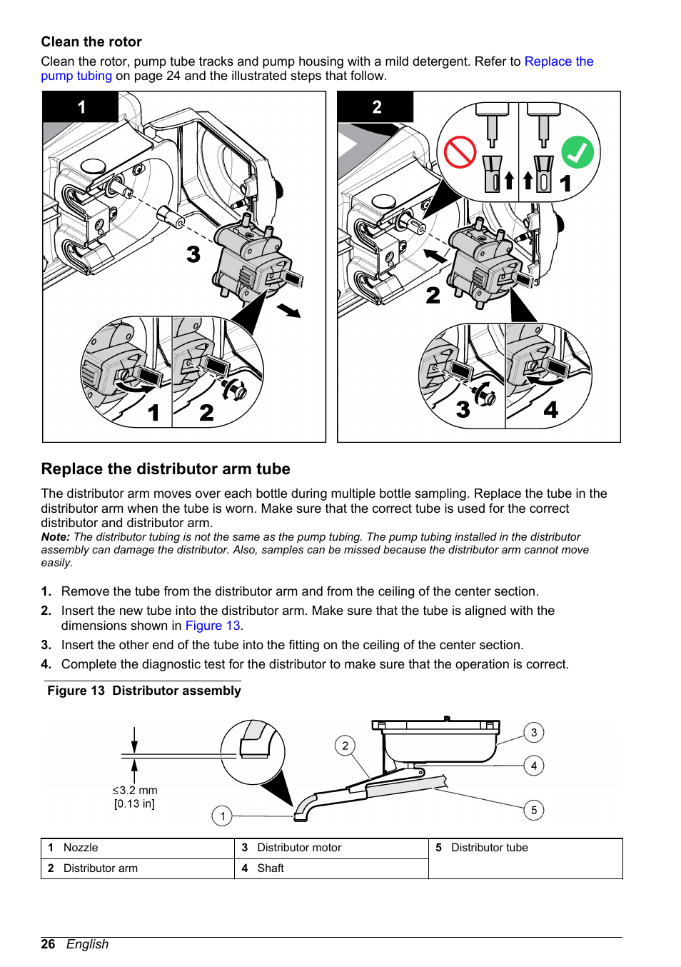 Clean the rotor, Replace the distributor arm tube | Hach-Lange SD900 Basic User Manual User Manual | Page 26 / 390