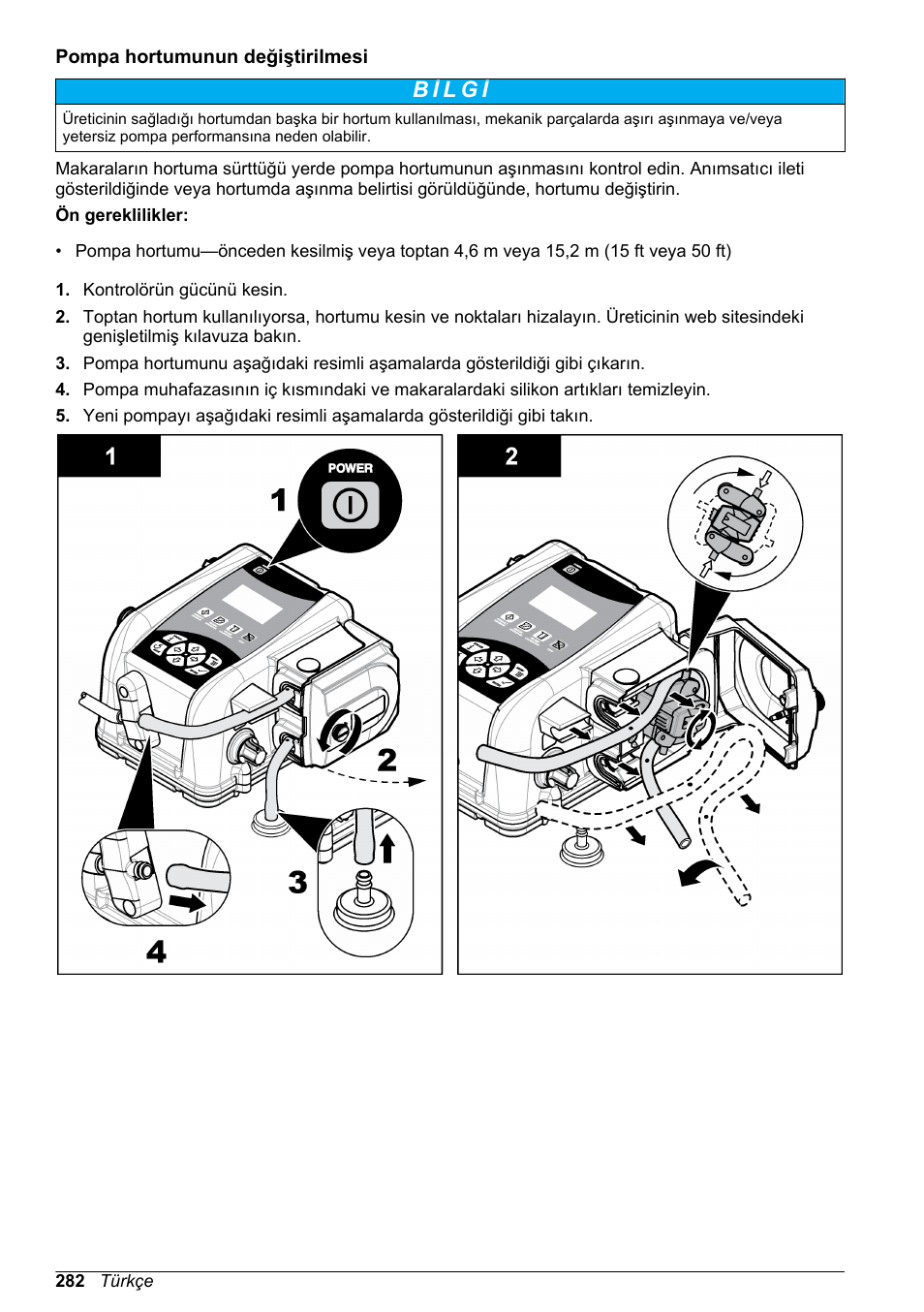 Pompa hortumunun değiştirilmesi | Hach-Lange SD900 Basic User Manual User Manual | Page 282 / 390