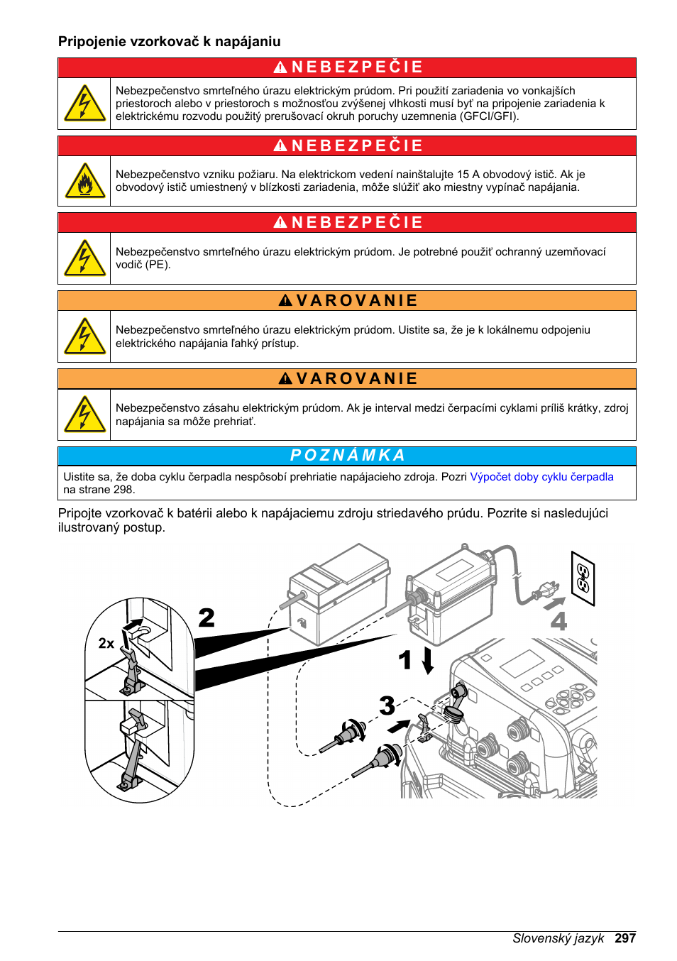 Pripojenie vzorkovač k napájaniu | Hach-Lange SD900 Basic User Manual User Manual | Page 297 / 390
