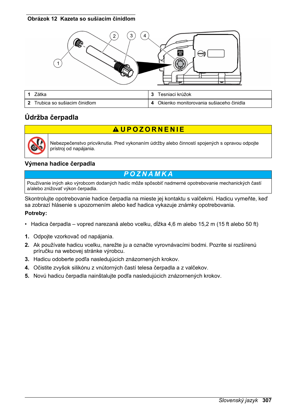 Údržba čerpadla, Výmena hadice čerpadla, Obrázok 12 | Čerstvé | Hach-Lange SD900 Basic User Manual User Manual | Page 307 / 390