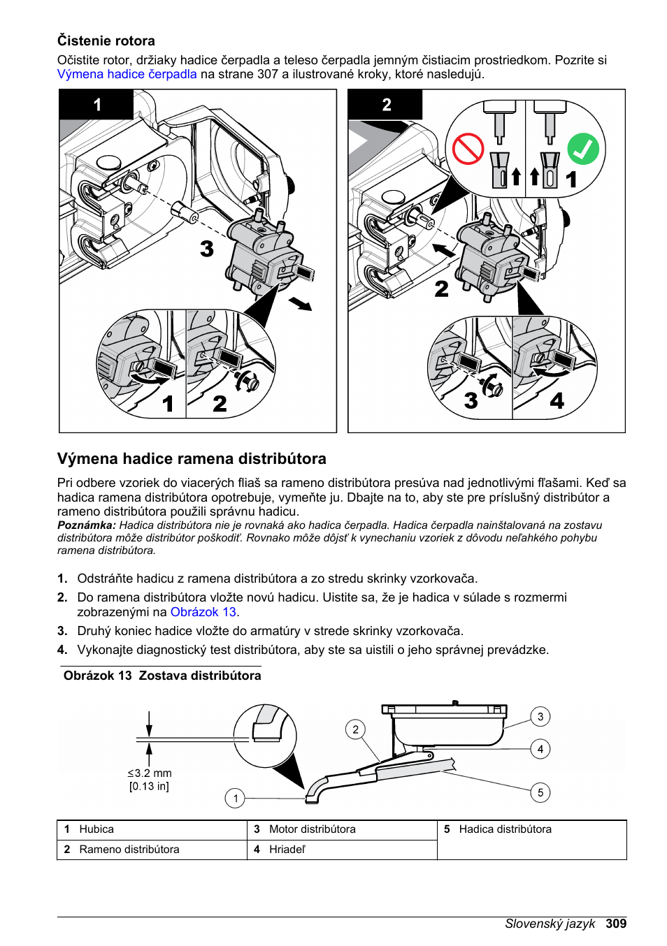 Čistenie rotora, Výmena hadice ramena distribútora | Hach-Lange SD900 Basic User Manual User Manual | Page 309 / 390