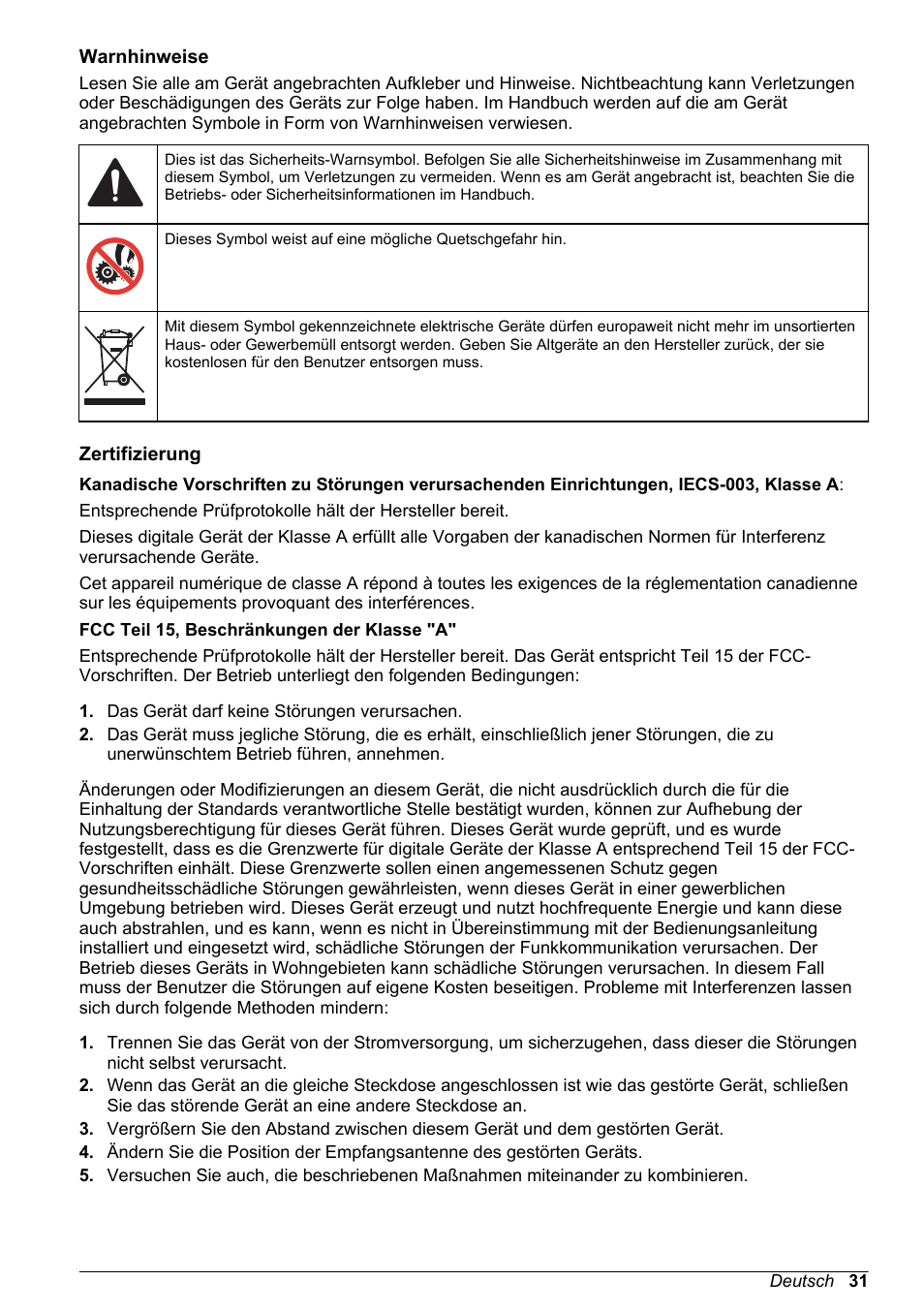 Warnhinweise, Zertifizierung | Hach-Lange SD900 Basic User Manual User Manual | Page 31 / 390