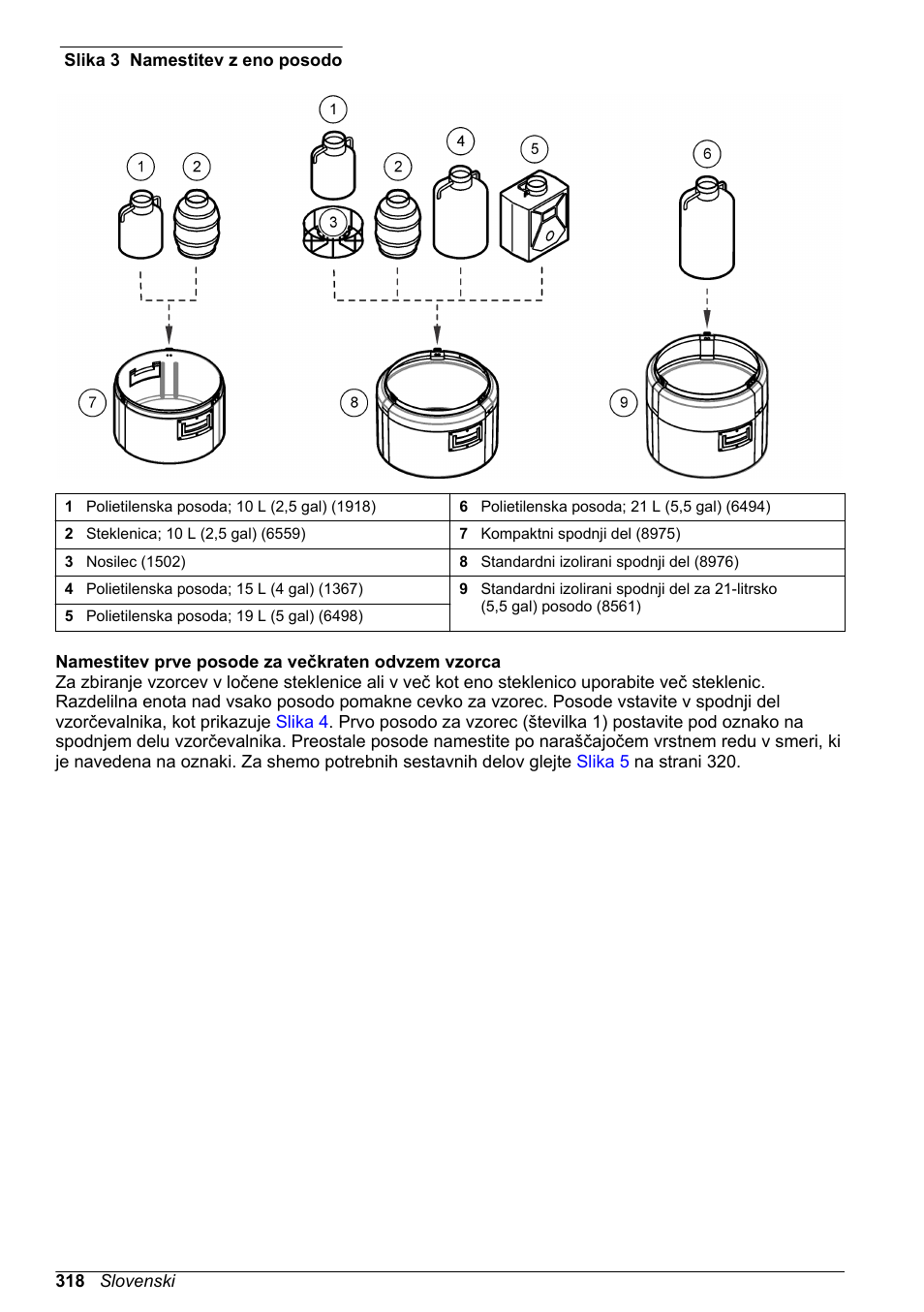 Namestitev prve posode za večkraten odvzem vzorca, Slika 3 | Hach-Lange SD900 Basic User Manual User Manual | Page 318 / 390