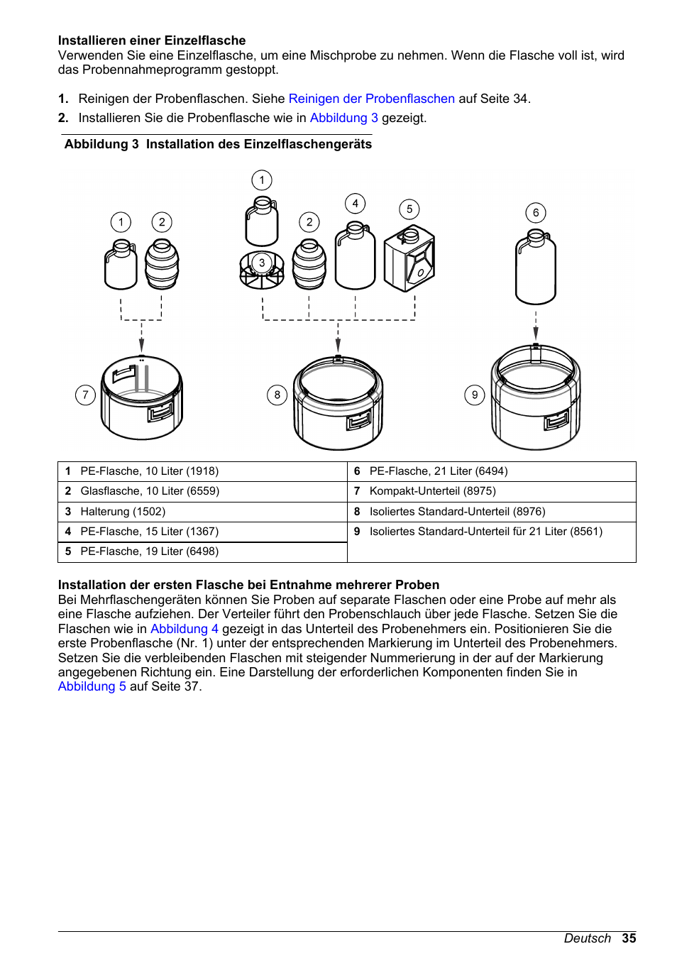 Installieren einer einzelflasche | Hach-Lange SD900 Basic User Manual User Manual | Page 35 / 390