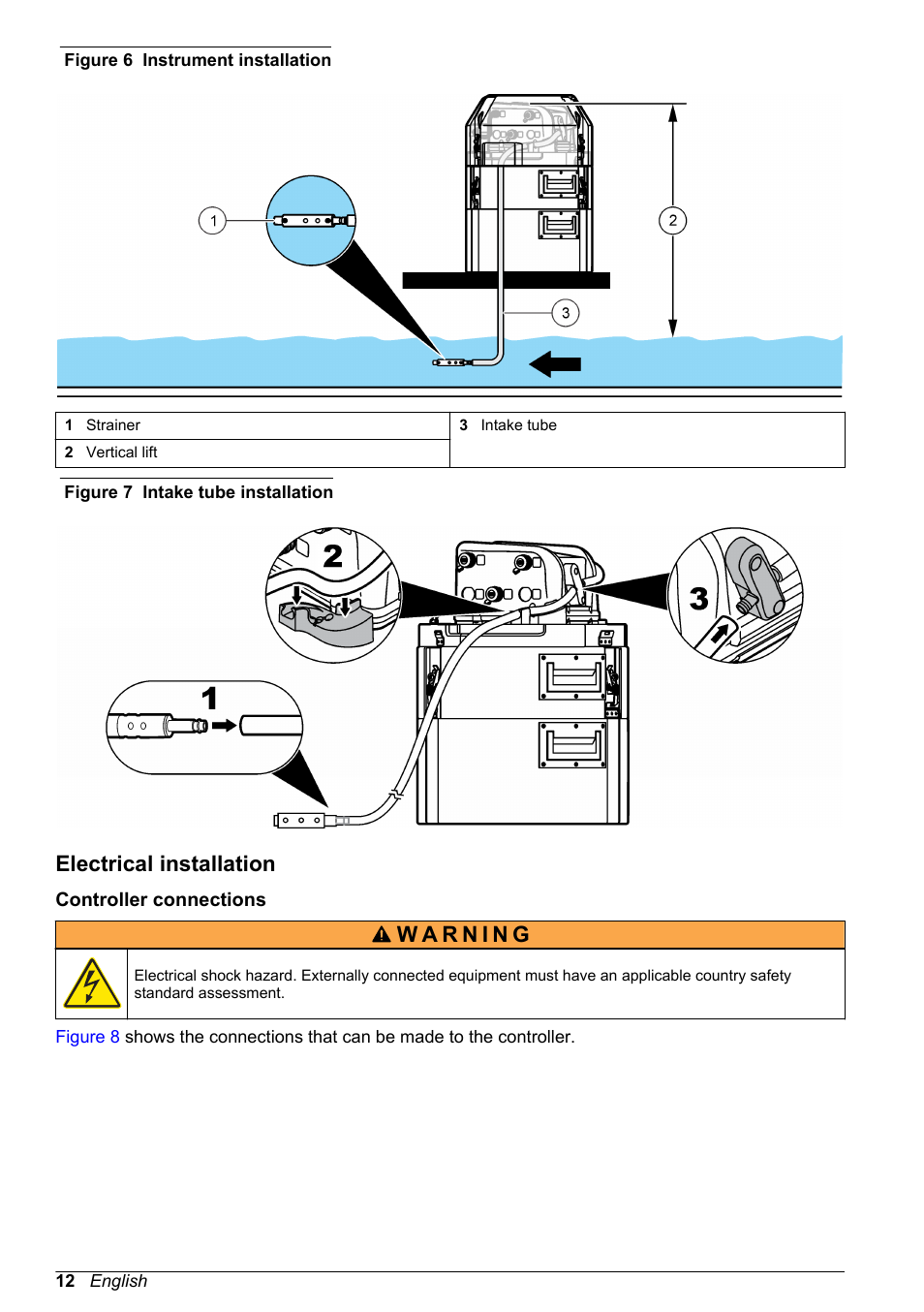 Electrical installation, Controller connections, Figure 6 | Refer to, Figure 7, Connect the tubing to the sampler as shown in | Hach-Lange SD900 User Manual User Manual | Page 14 / 50