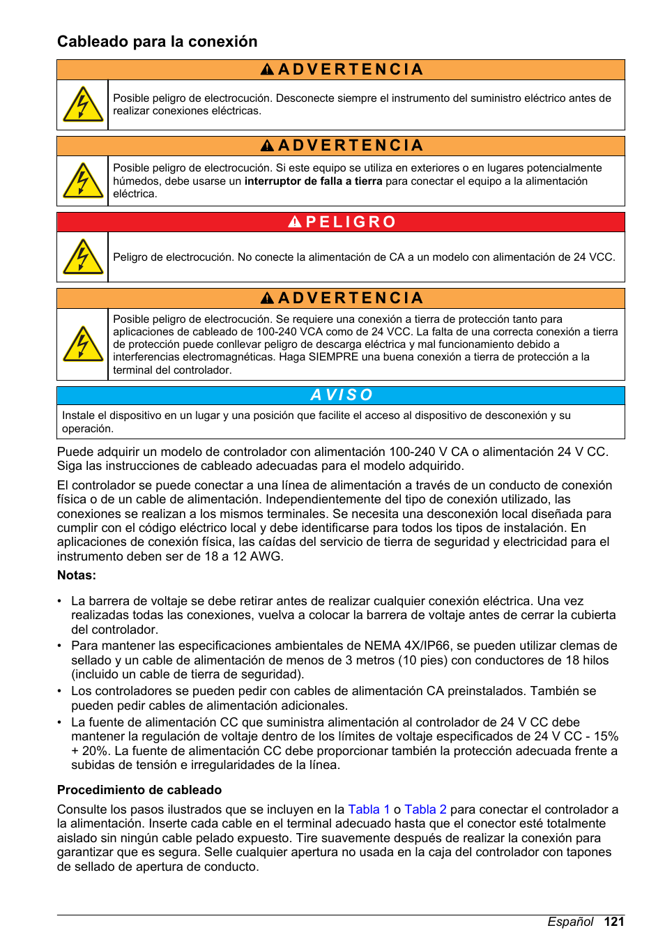 Cableado para la conexión | Hach-Lange SC 200 Basic User Manual User Manual | Page 121 / 638