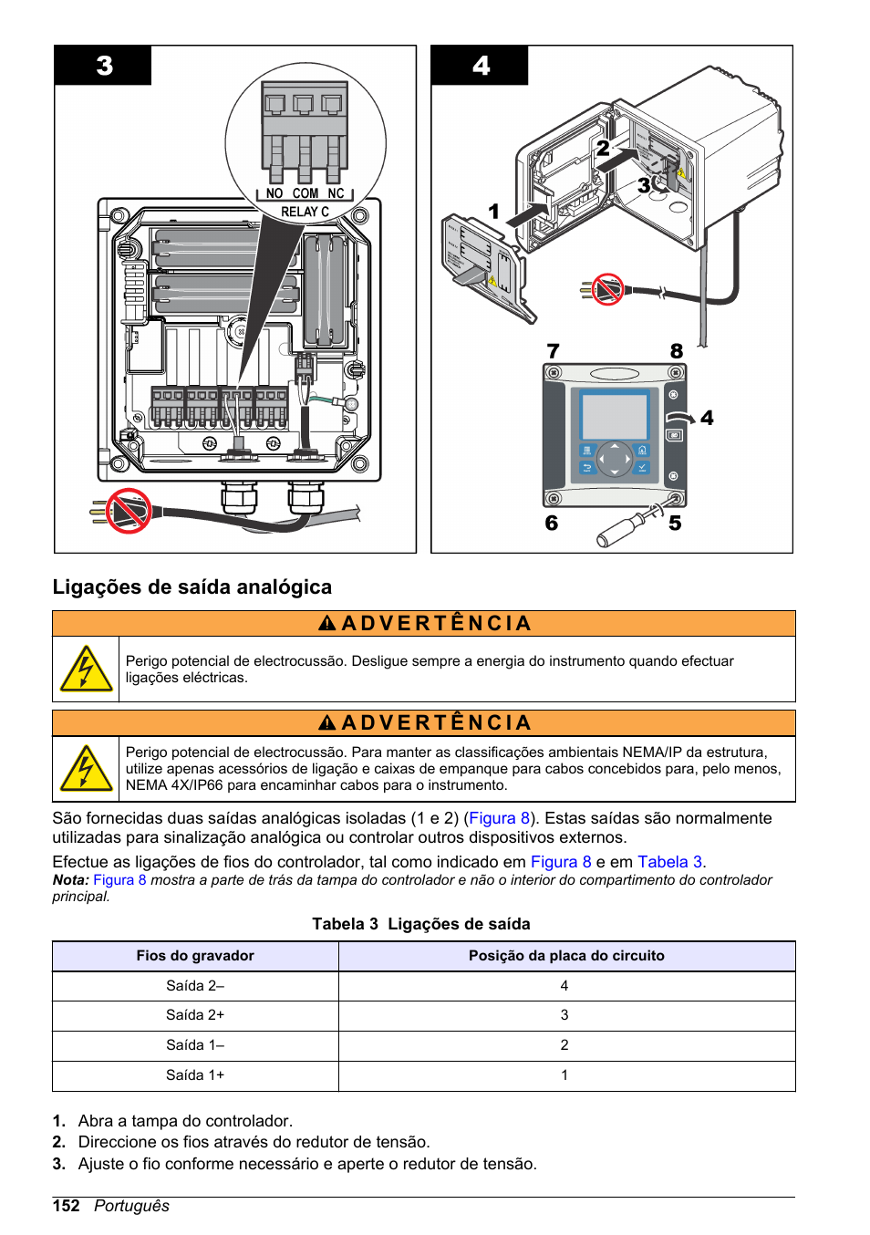 Ligações de saída analógica | Hach-Lange SC 200 Basic User Manual User Manual | Page 152 / 638