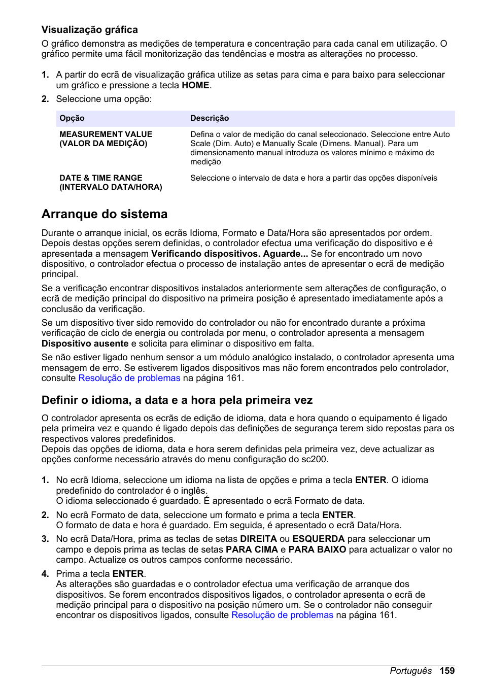 Visualização gráfica, Arranque do sistema | Hach-Lange SC 200 Basic User Manual User Manual | Page 159 / 638
