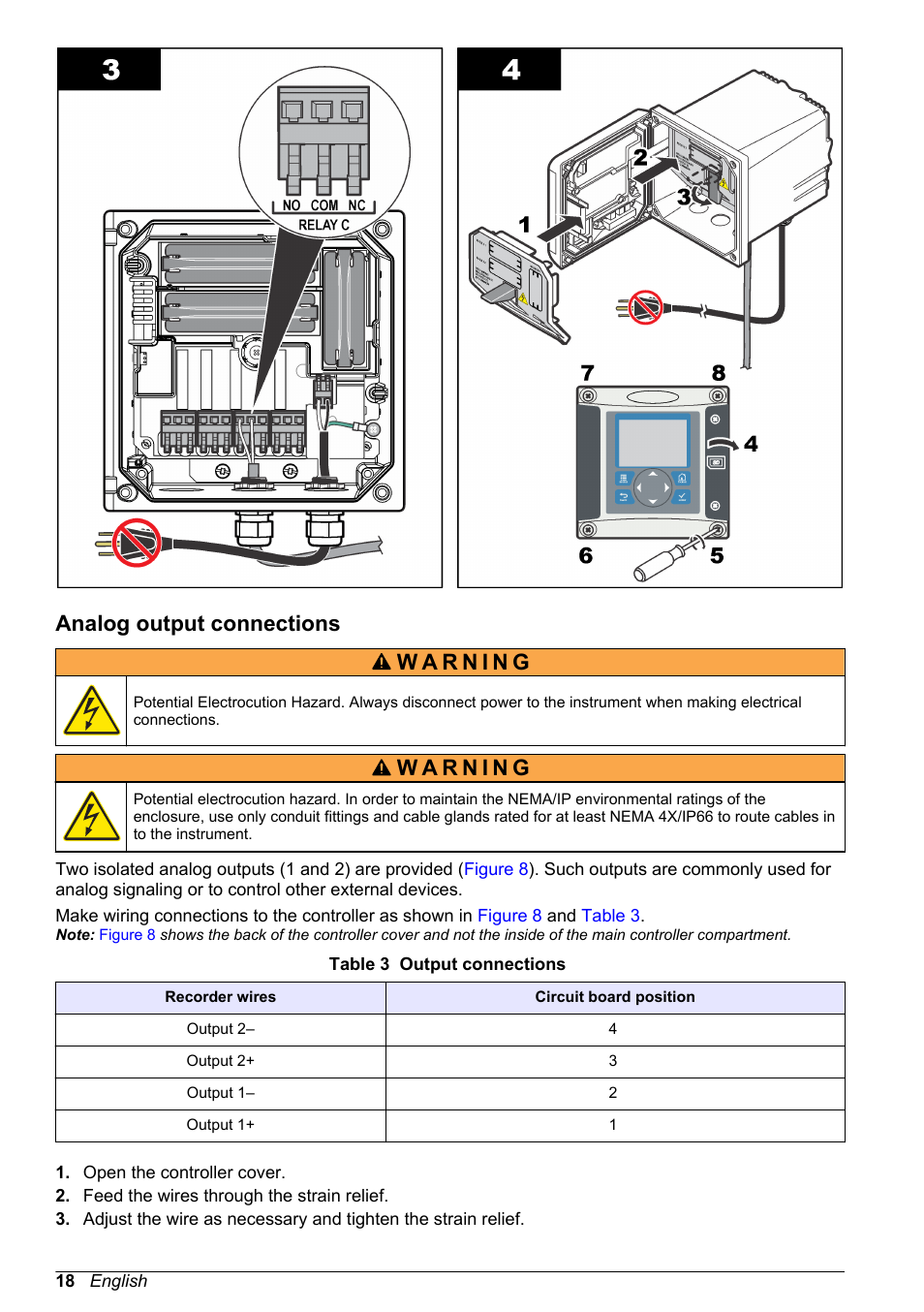 Analog output connections | Hach-Lange SC 200 Basic User Manual User Manual | Page 18 / 638