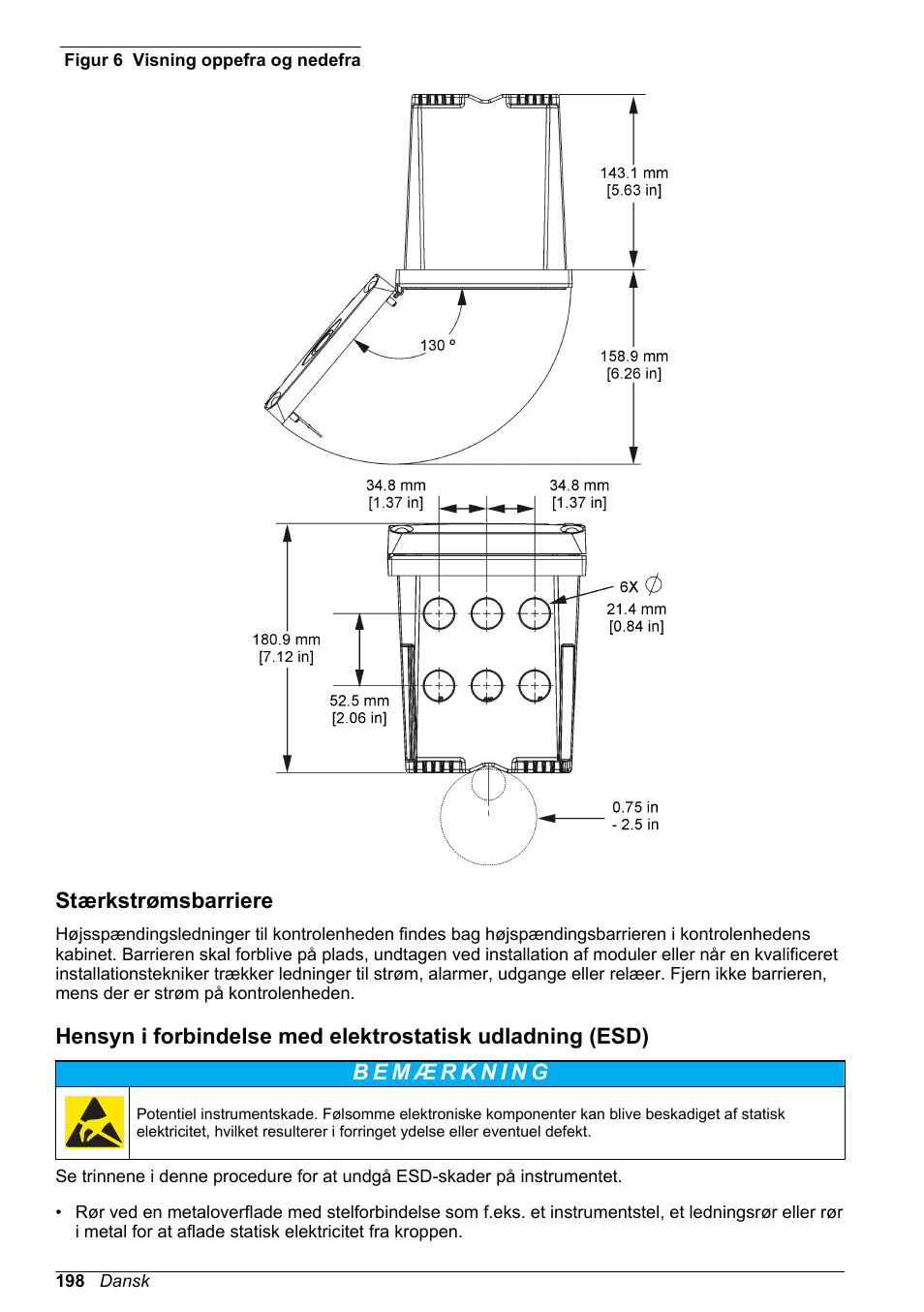 Stærkstrømsbarriere, Figur 6, På side 198 vedrørende | Hach-Lange SC 200 Basic User Manual User Manual | Page 198 / 638