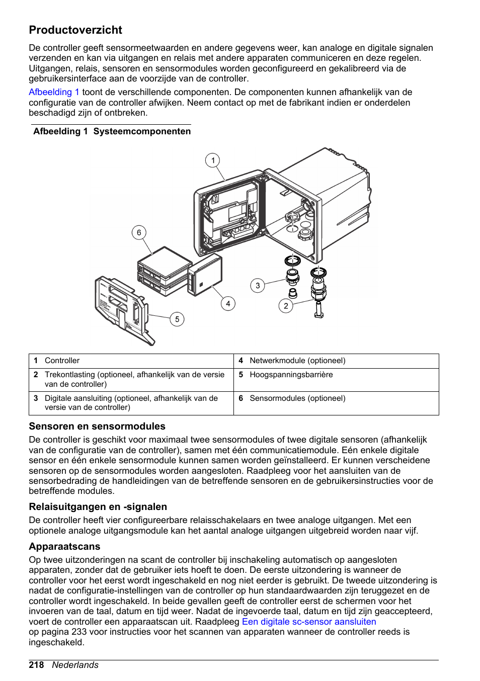 Productoverzicht, Sensoren en sensormodules, Relaisuitgangen en -signalen | Apparaatscans | Hach-Lange SC 200 Basic User Manual User Manual | Page 218 / 638