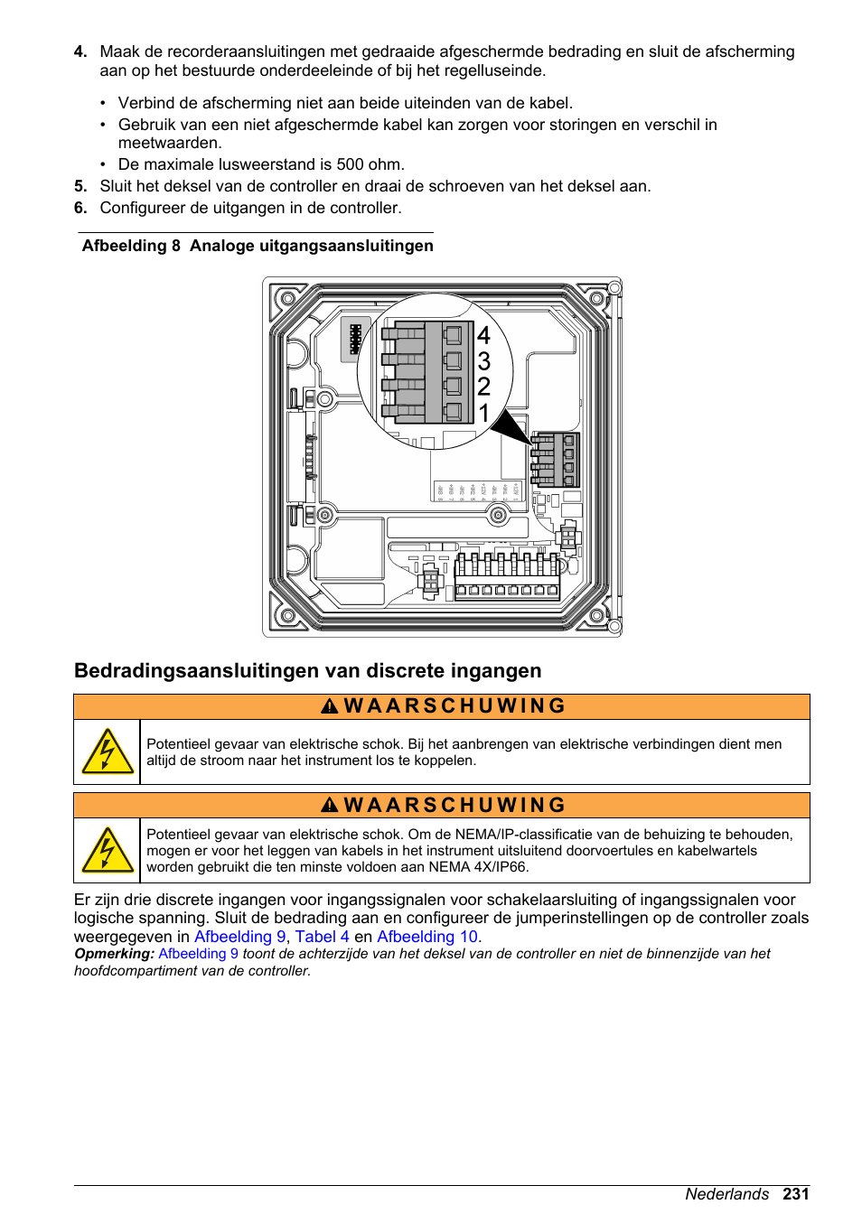 Bedradingsaansluitingen van discrete ingangen, Afbeelding 8 | Hach-Lange SC 200 Basic User Manual User Manual | Page 231 / 638