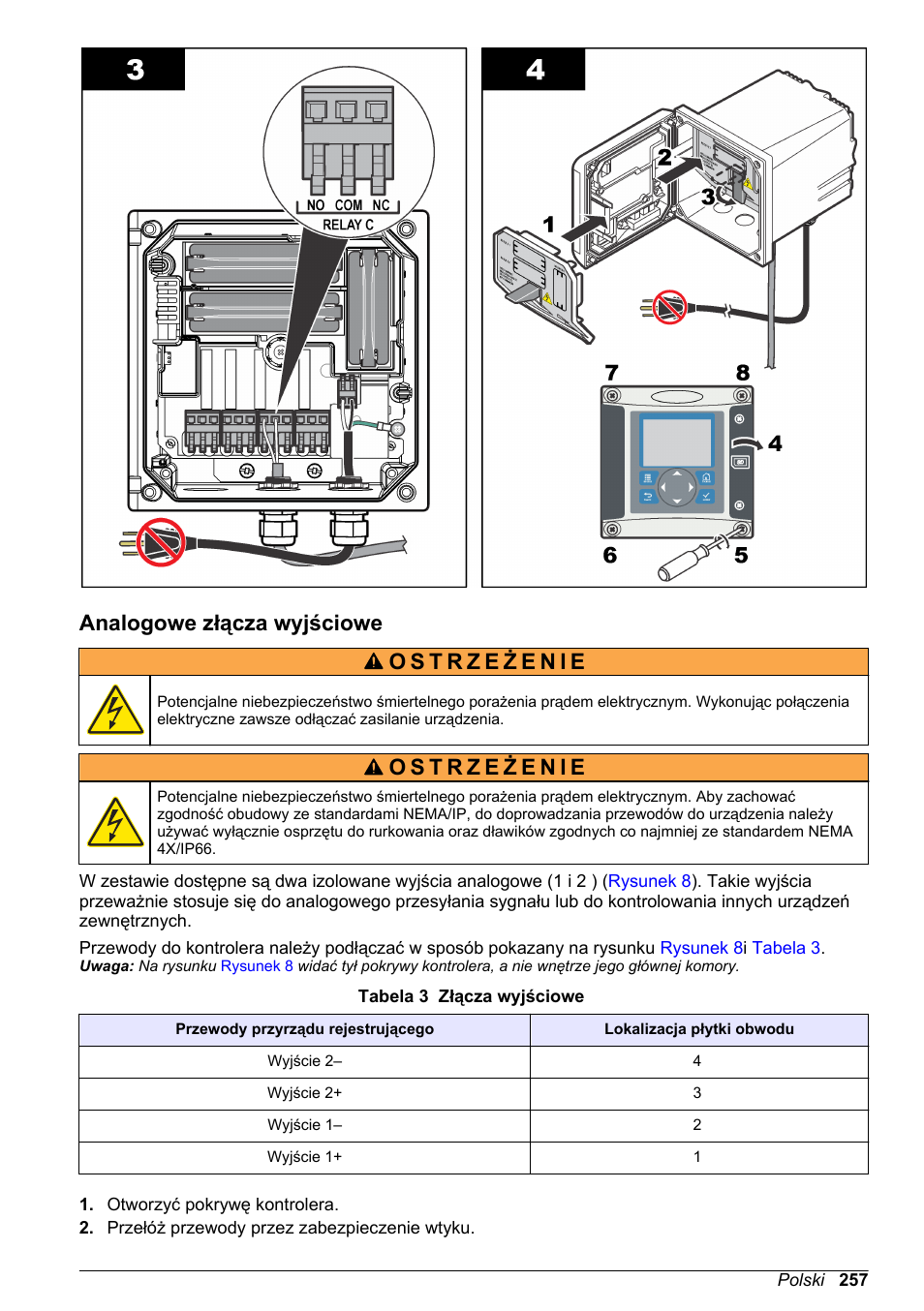 Analogowe złącza wyjściowe | Hach-Lange SC 200 Basic User Manual User Manual | Page 257 / 638