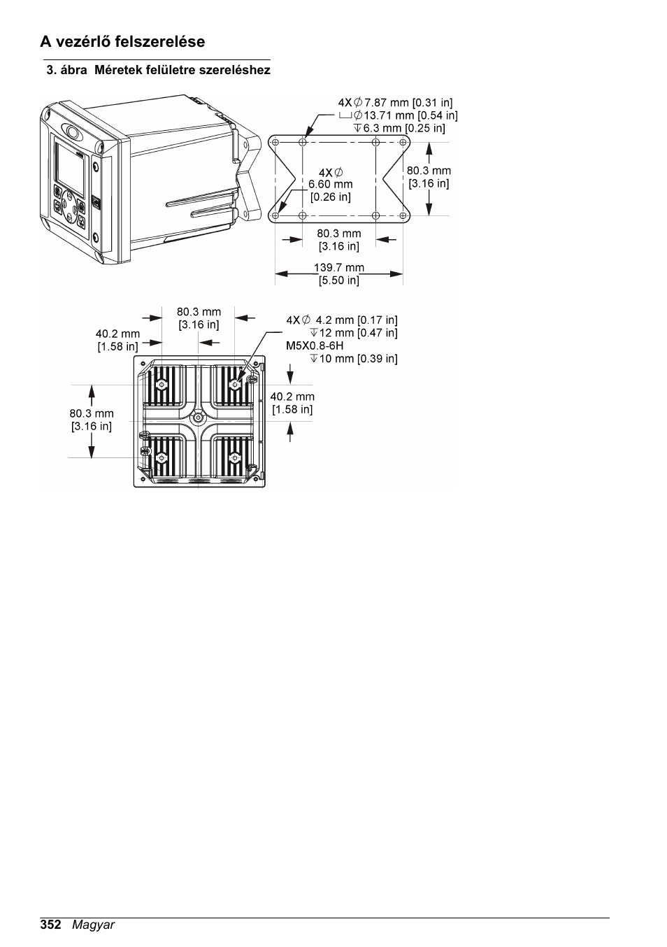 A vezérlő felszerelése, Ábra | Hach-Lange SC 200 Basic User Manual User Manual | Page 352 / 638